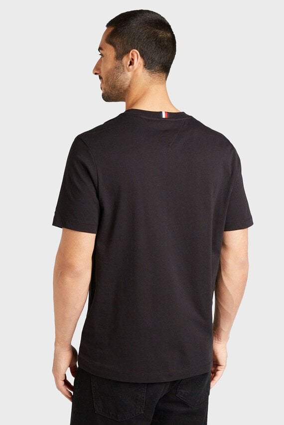 Мужская черная футболка HILFIGER STRIPE TEE