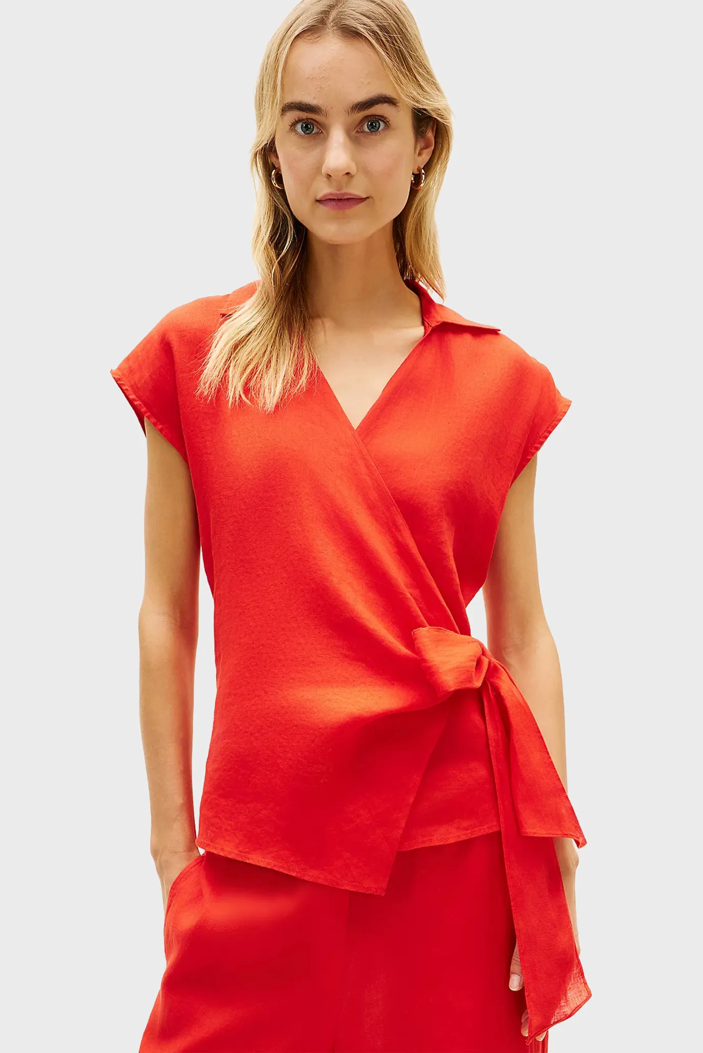 Рубашка с коротким рукавом LINEN KNOT NS TOP 1