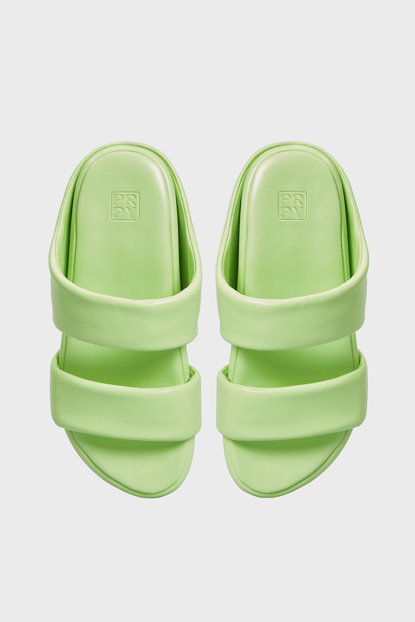 Женские салатовые кожаные слайдеры Cody 4
