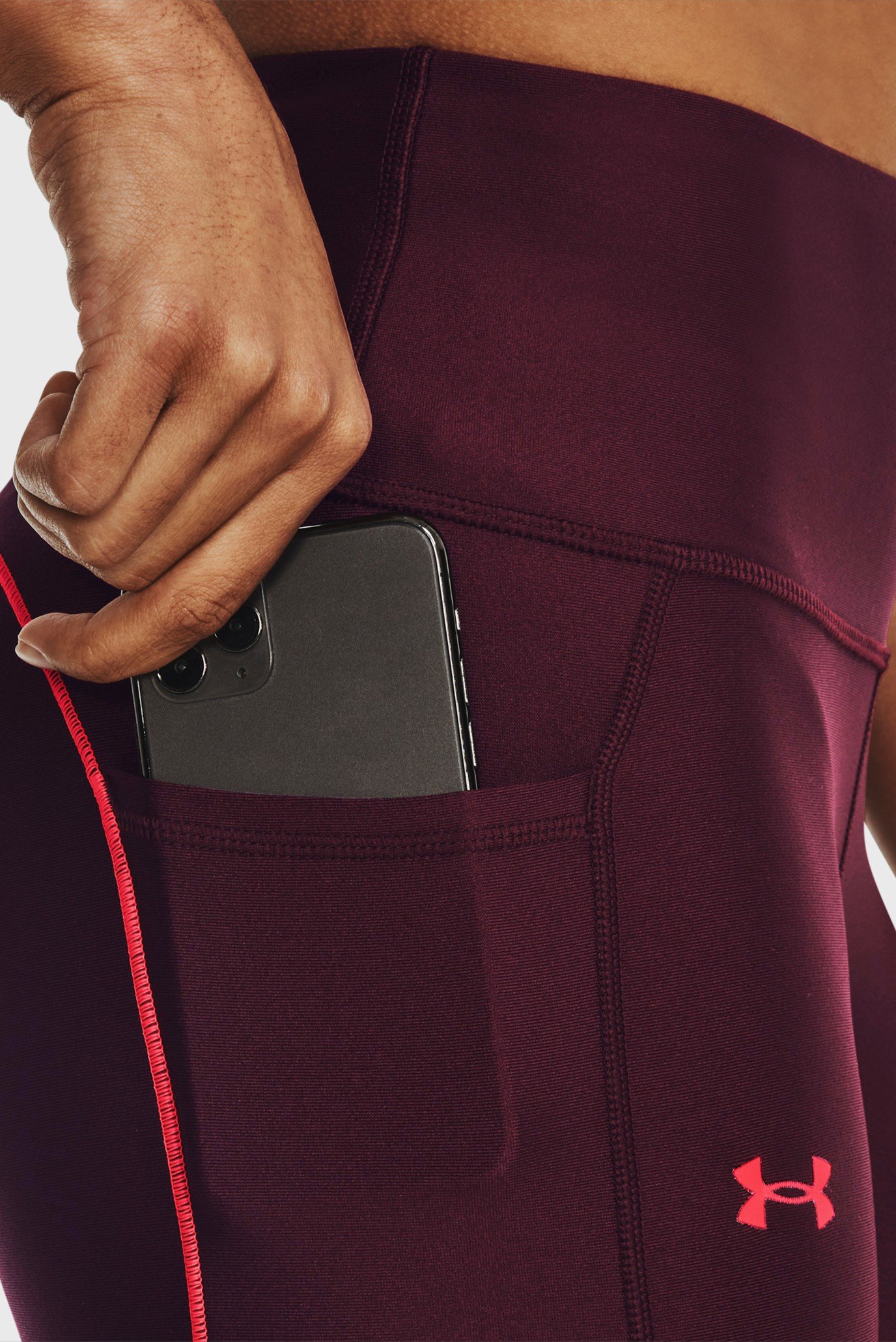 Женские бордовые тайтсы Armour Novelty Ankle Legging 4