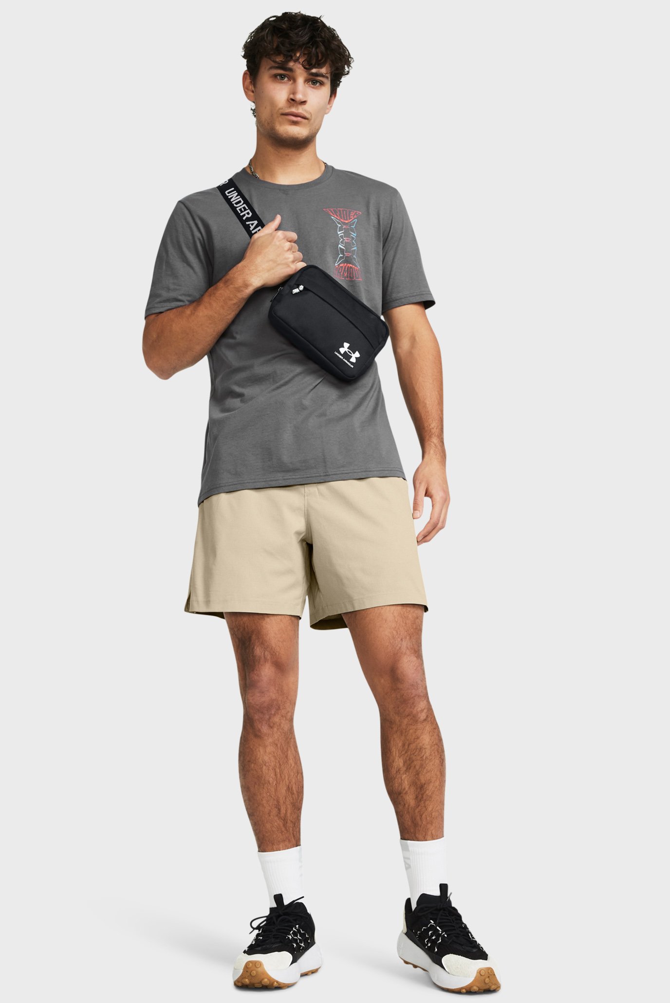 Мужская серая футболка UA Dusk to Dawn Skul SS 3