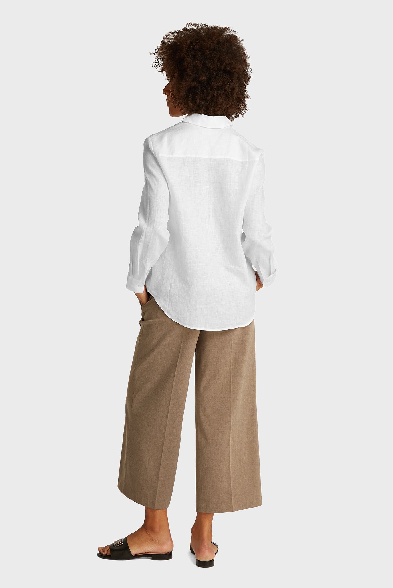 Женская белая льняная рубашка ESS 3