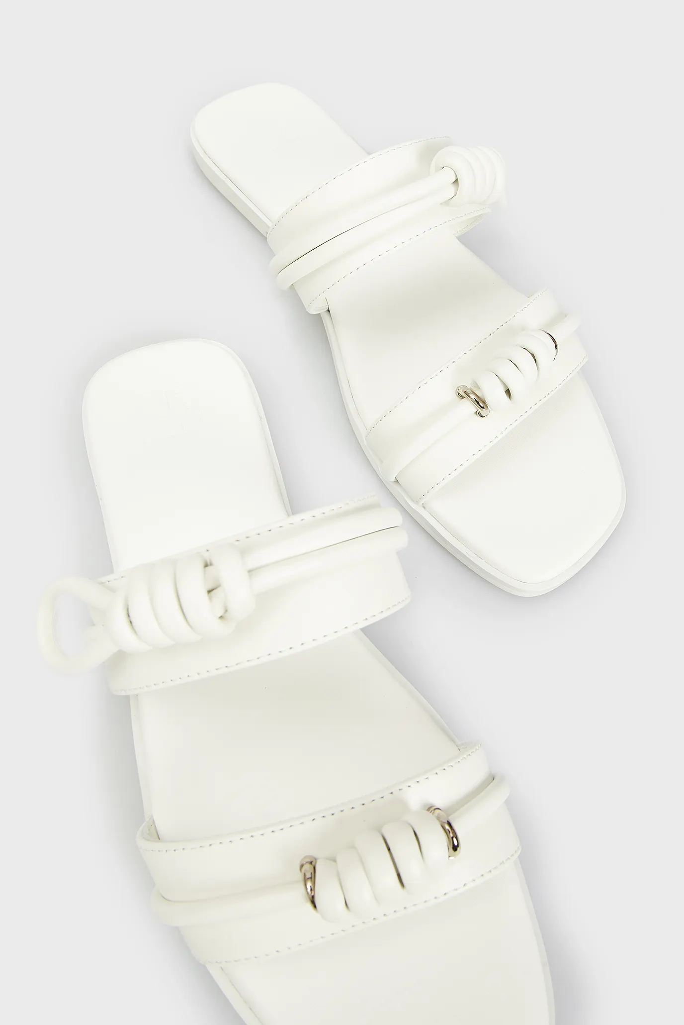 Женские белые кожаные слайдеры Luana 6