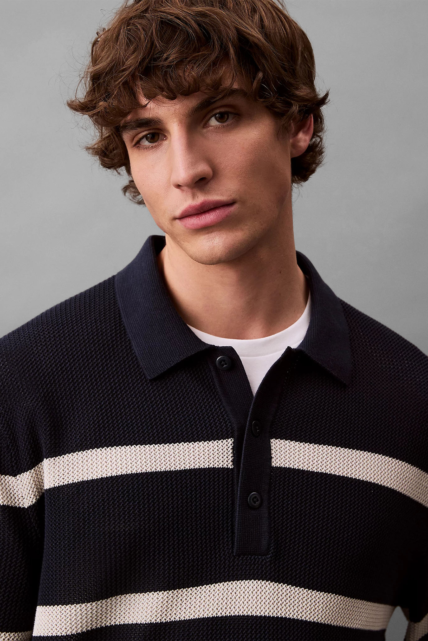 Свитер LS STRIPE POLO 12GG 3