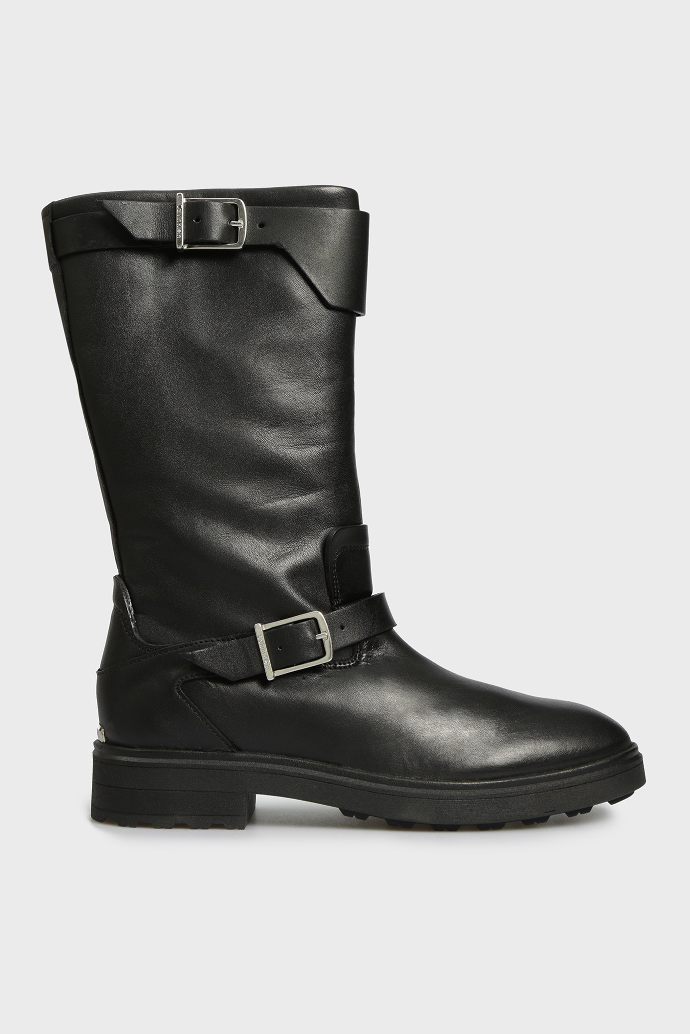 Женские черные кожаные сапоги 6