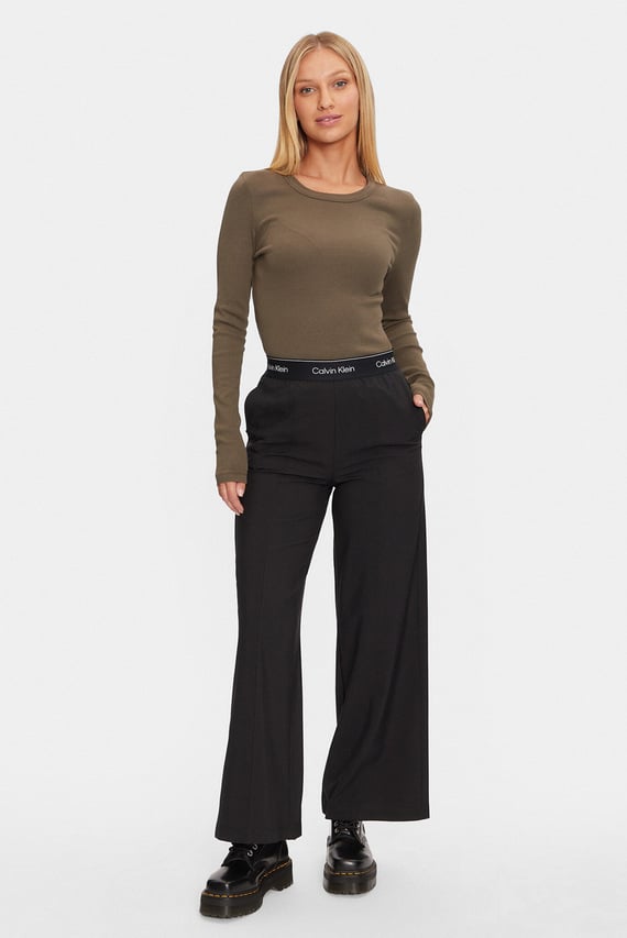 Лонгслив WASHED LABEL RIB LONG SLEEVE