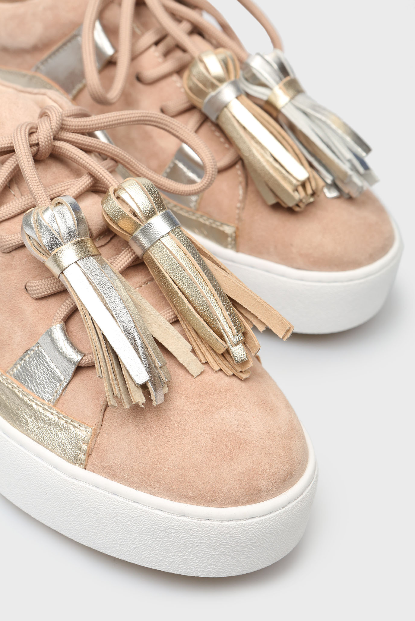 Женские бежевые замшевые сникеры Jizele 10