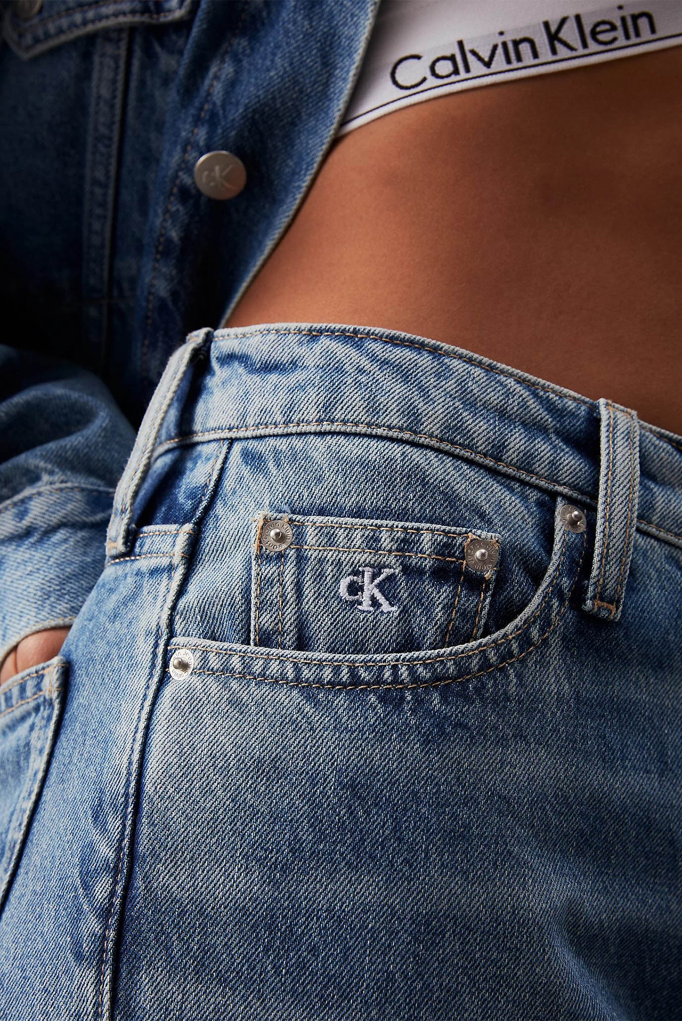 Женские синие джинсы MOM JEAN 5