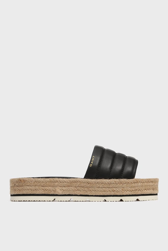 Женские черные кожаные слайдеры CAPE CORAL Gant