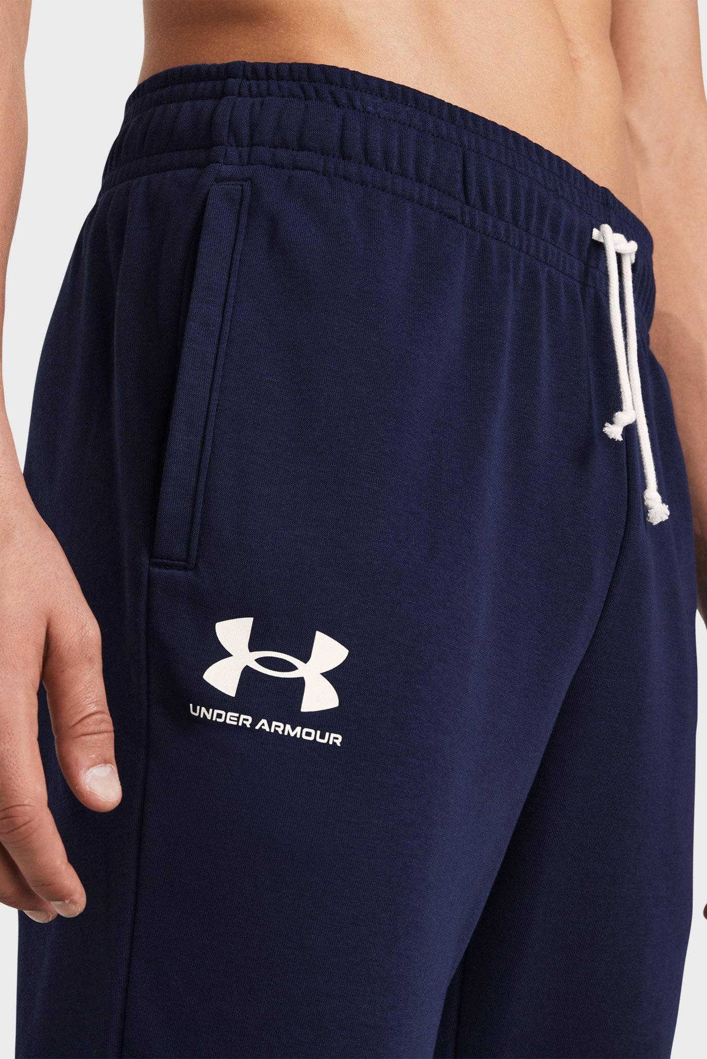 Мужские темно-синие спортивные брюки UA Rival Terry JoggerUnder Armour Мужские темно-синие спортивные брюки UA Rival Terry Jogger 4
