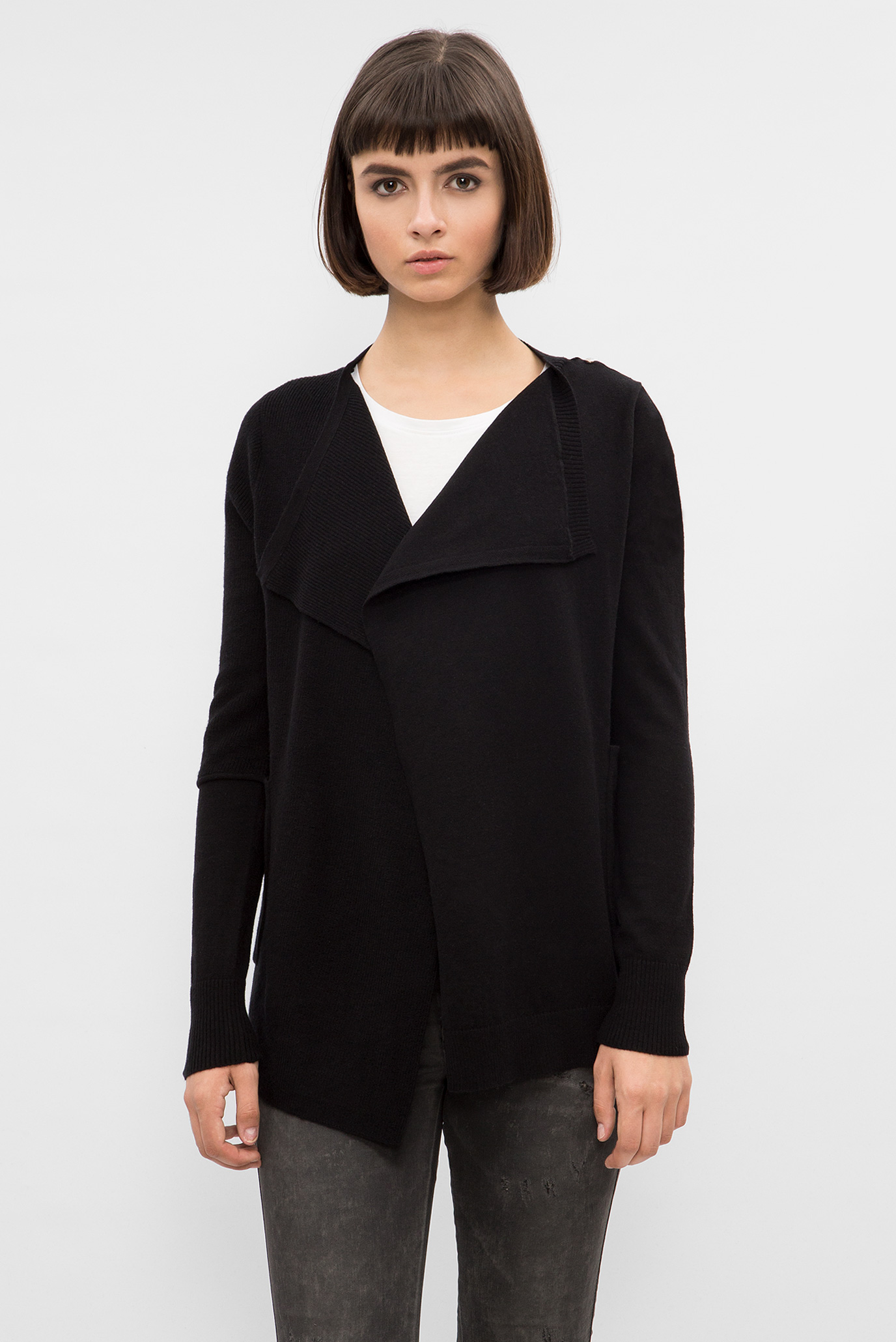 Женский черный кардиган 6