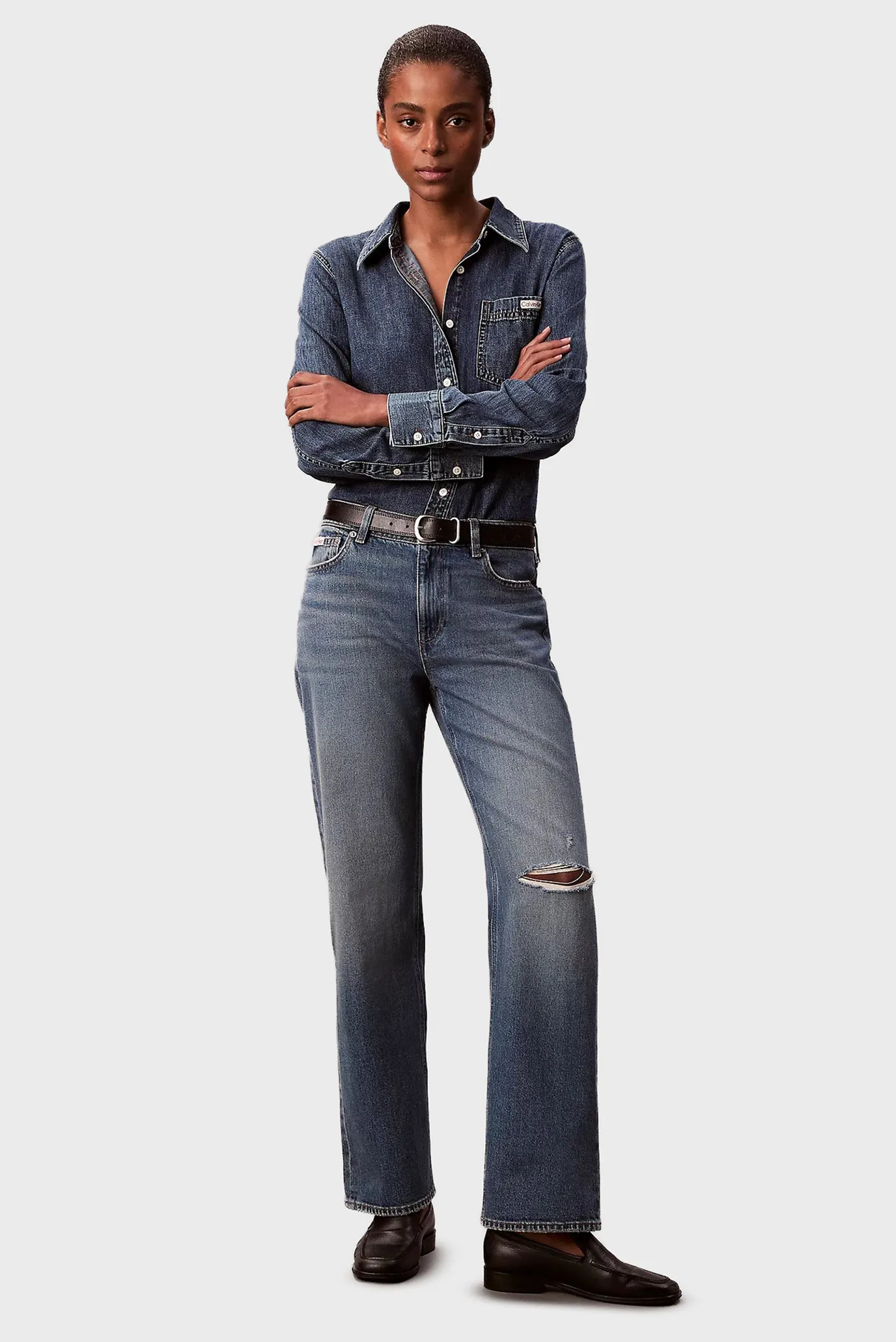 Рубашка LS CLASSIC DENIM SHIRT BLUE WHAR 2