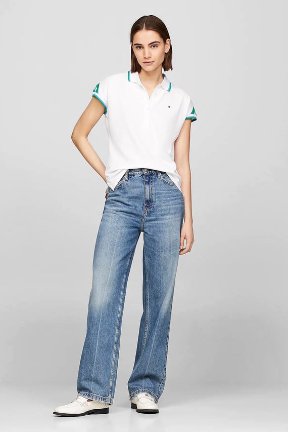 Поло REG STRIPE SLV POLO CAP SLEEVE