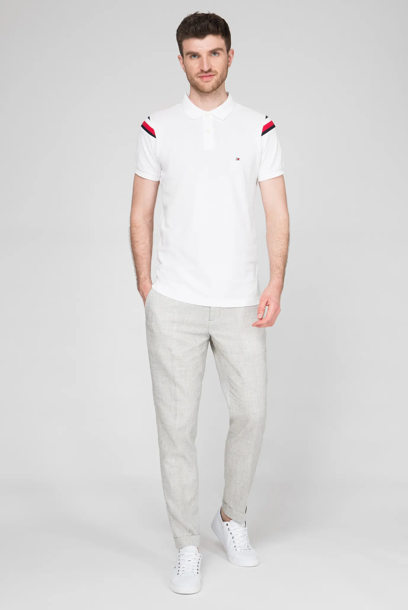 Мужские серые брюки SLIM FIT LINEN BLEND 7