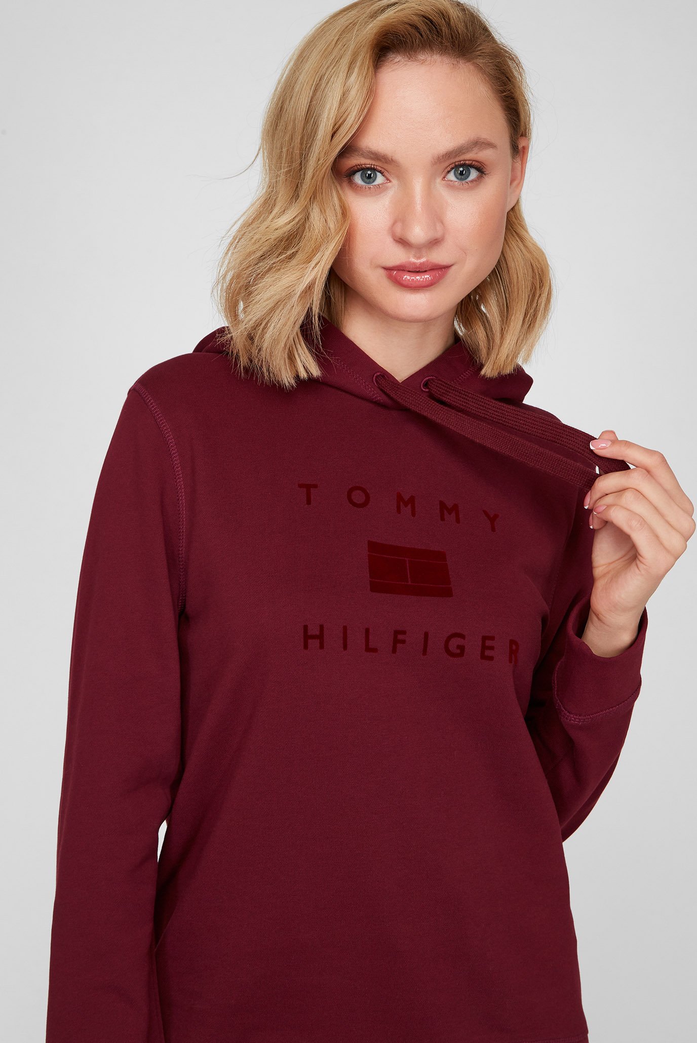 Женское бордовое худи REGULAR FLOCK 10
