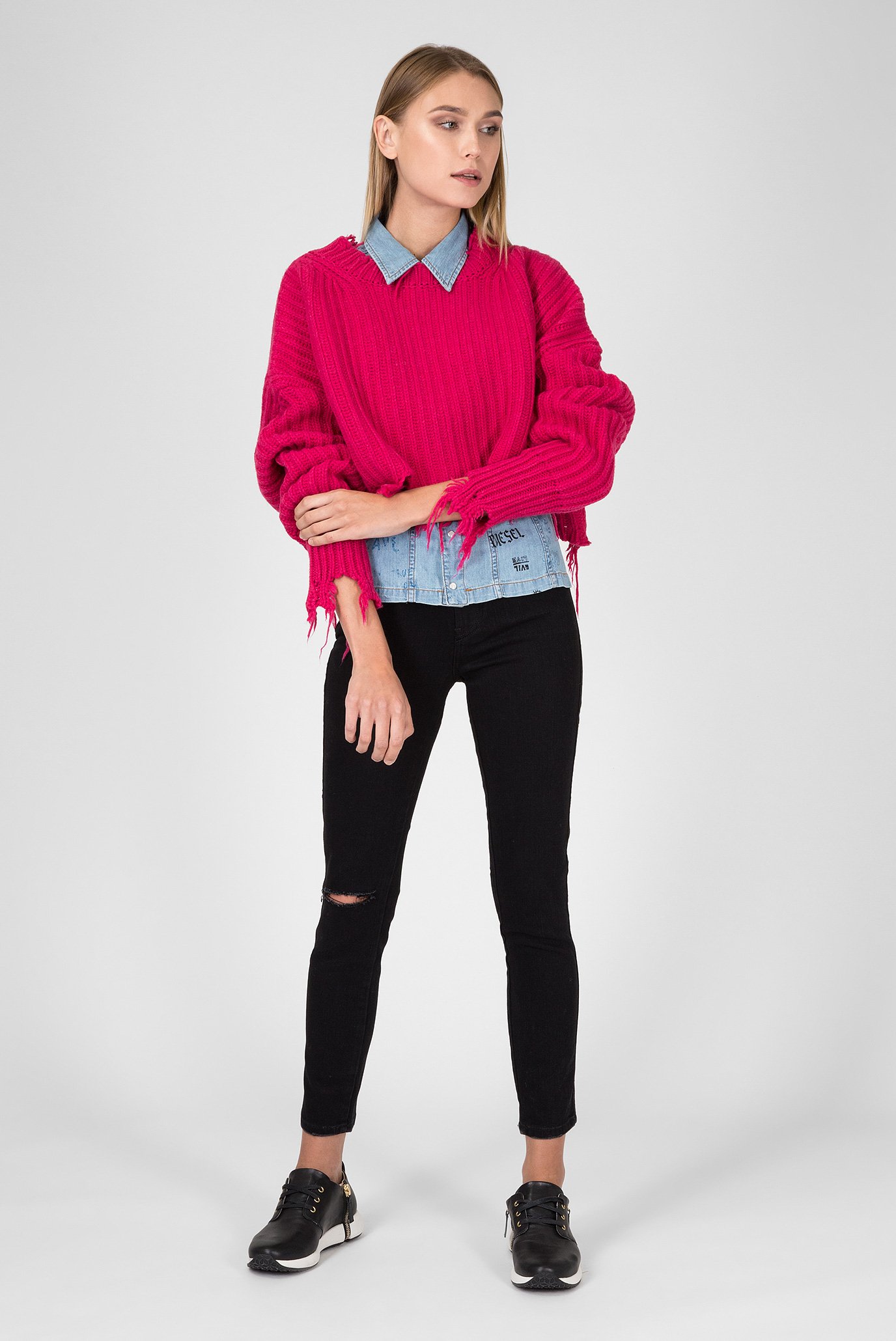 Женский малиновый джемпер 10