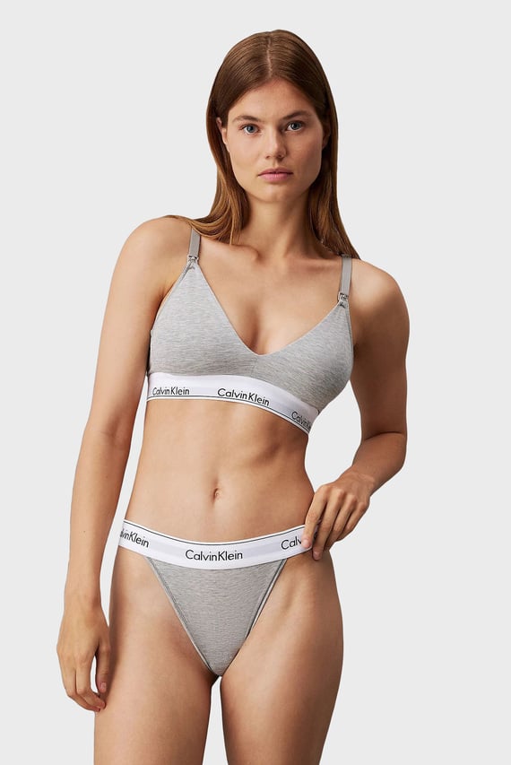 Женские серые трусики HIGH LEG TANGA