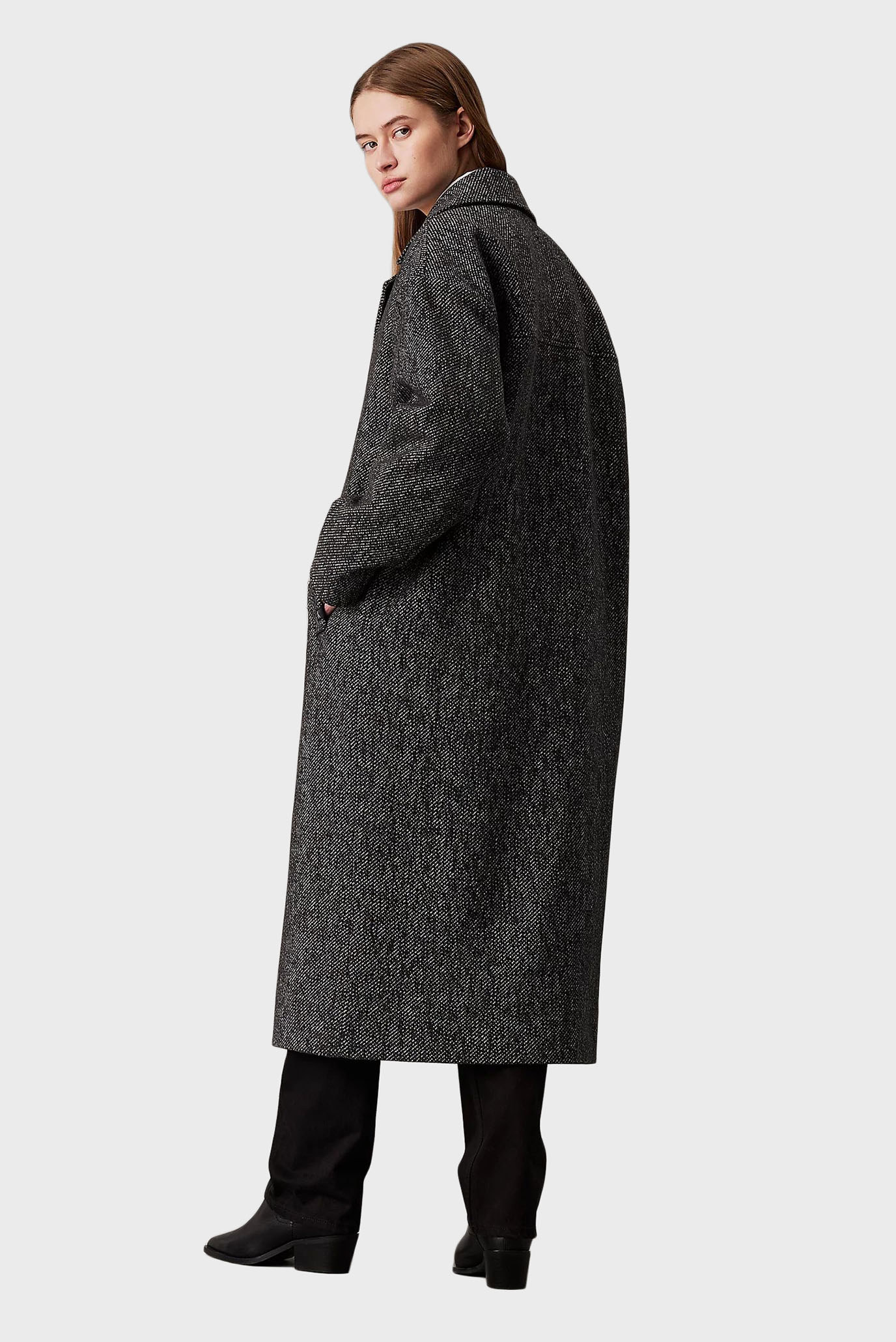 Calvin klein long wool coat best sale