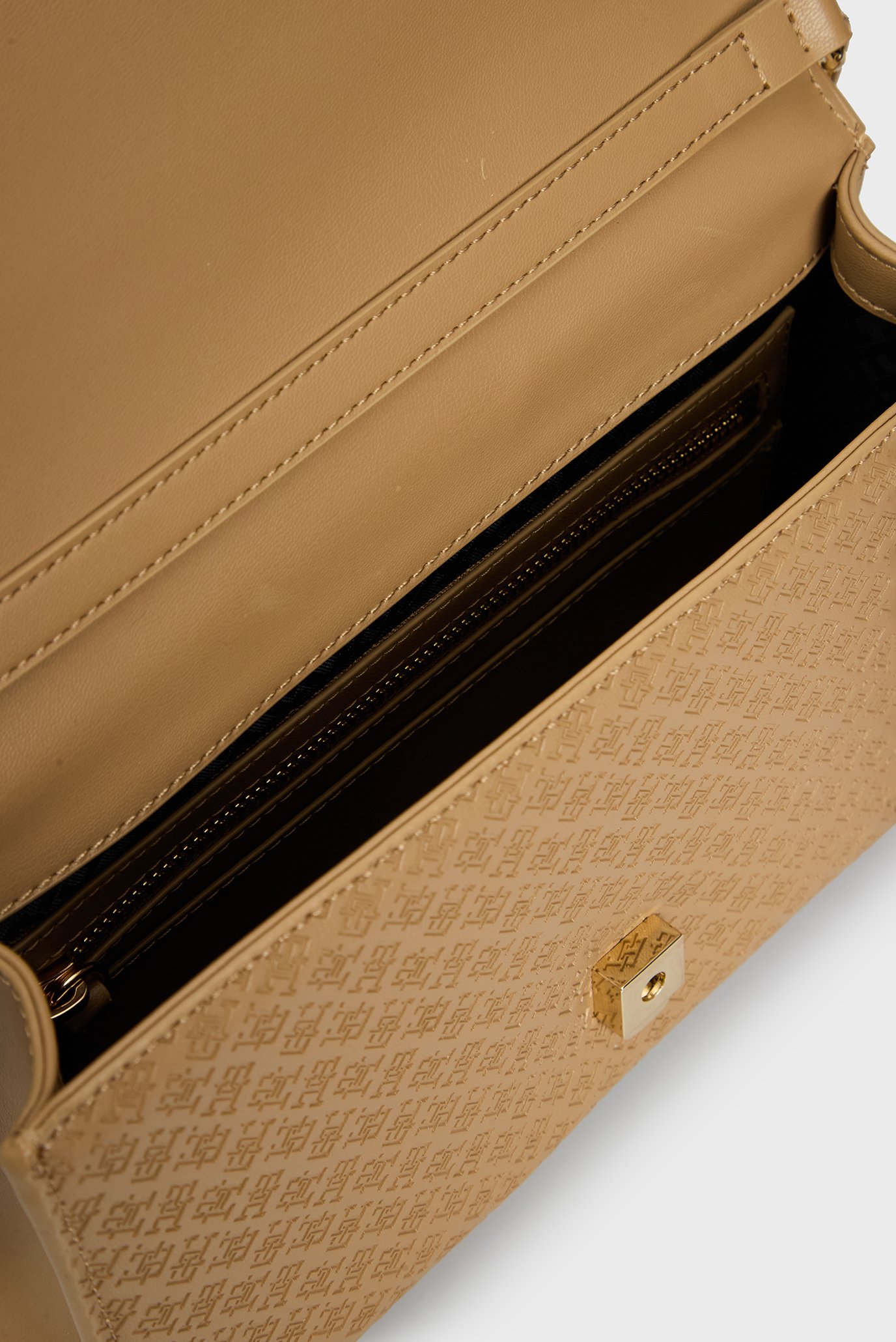 Женская бежевая сумка с узором TH ETERNITY SHOULDER BAG MONO 6
