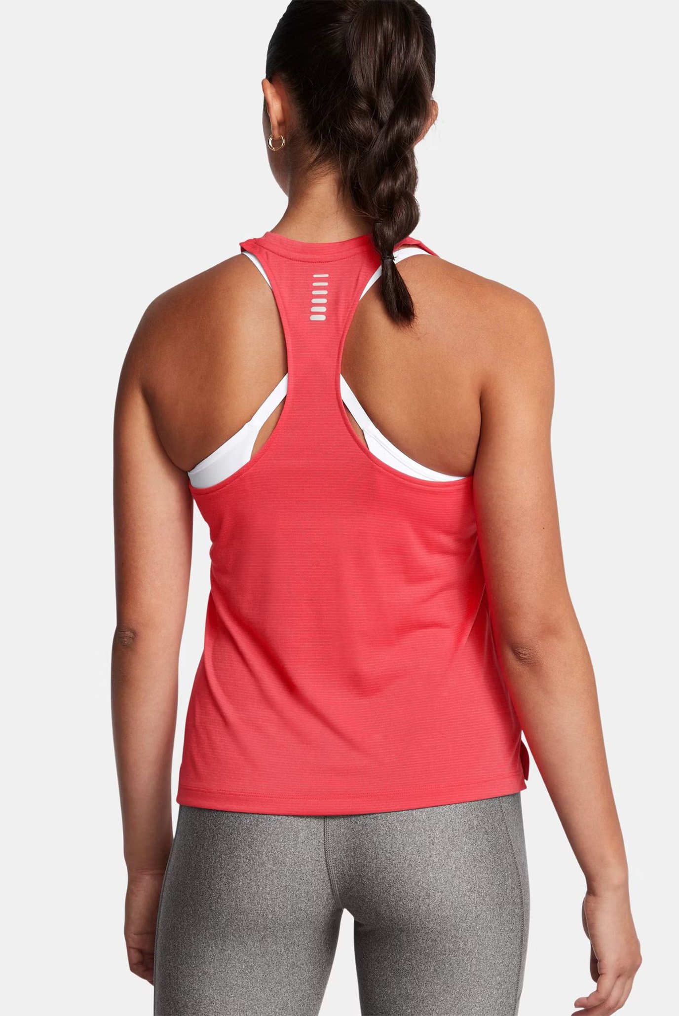 Женская красная майка UA Launch Singlet 2