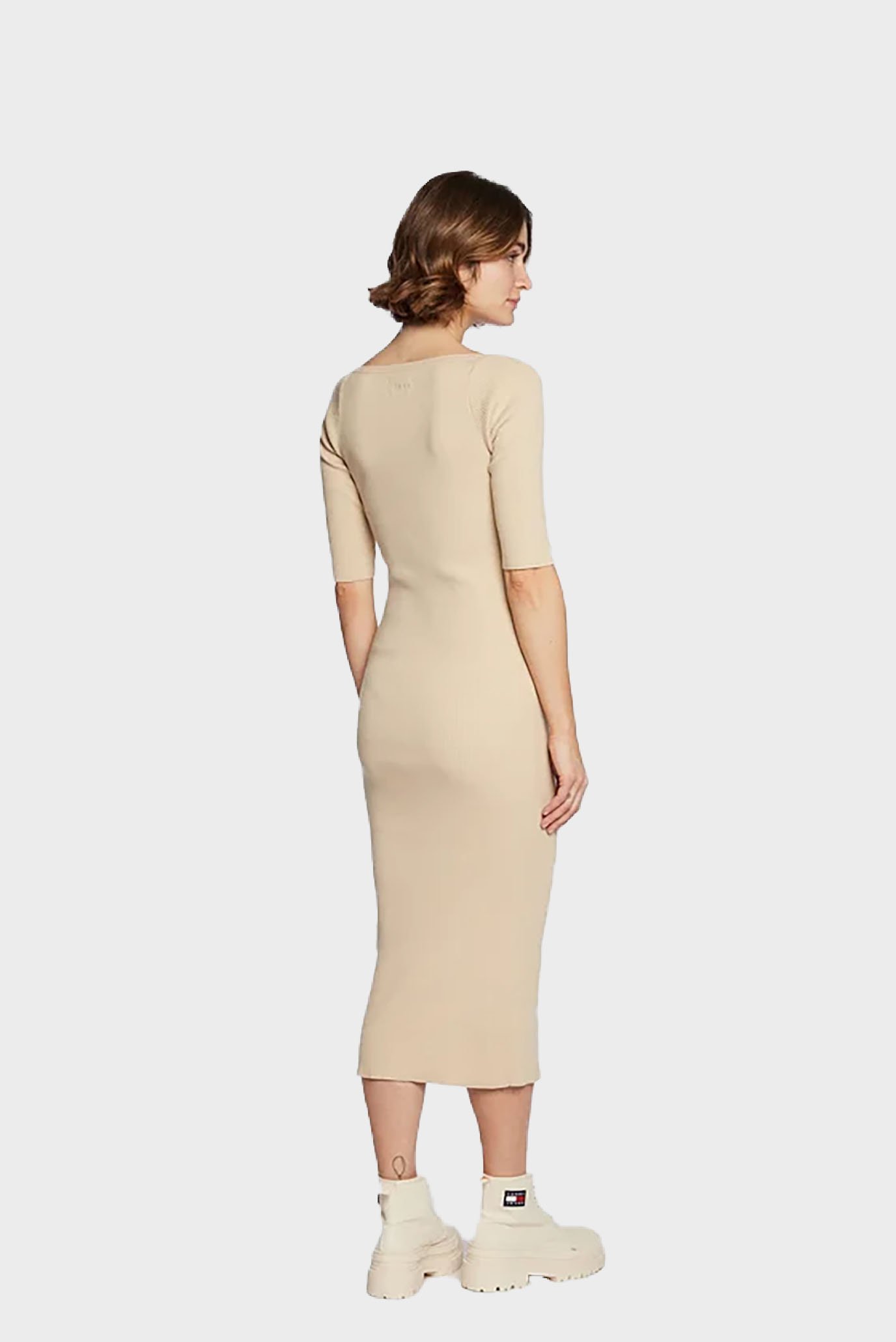Платье RIB SQUARE-NECK MIDI DRESS 3