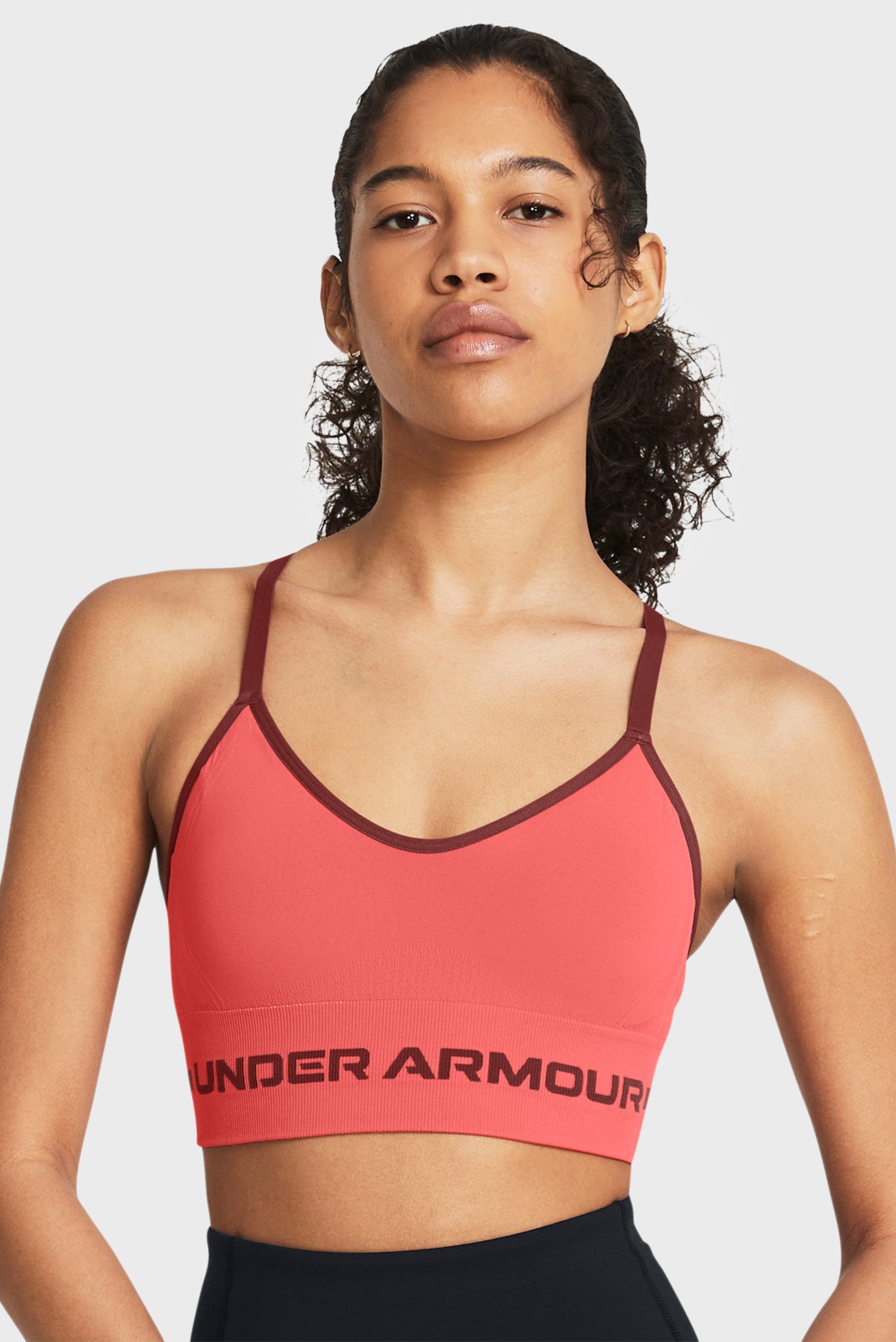 Топ/UA Seamless Low Long Bra-PNK 4