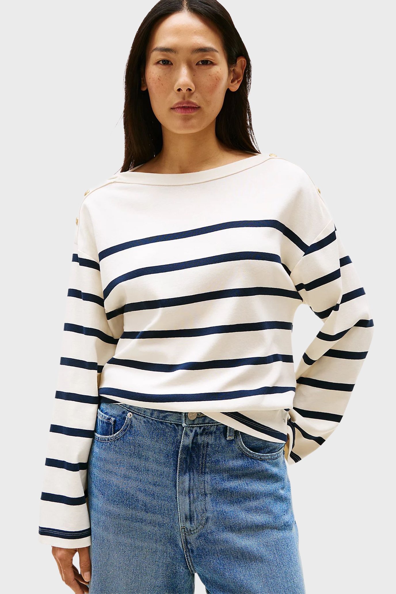 Лонгслив/LWK GOLD BUTTON BOAT-NK LS TEE 1