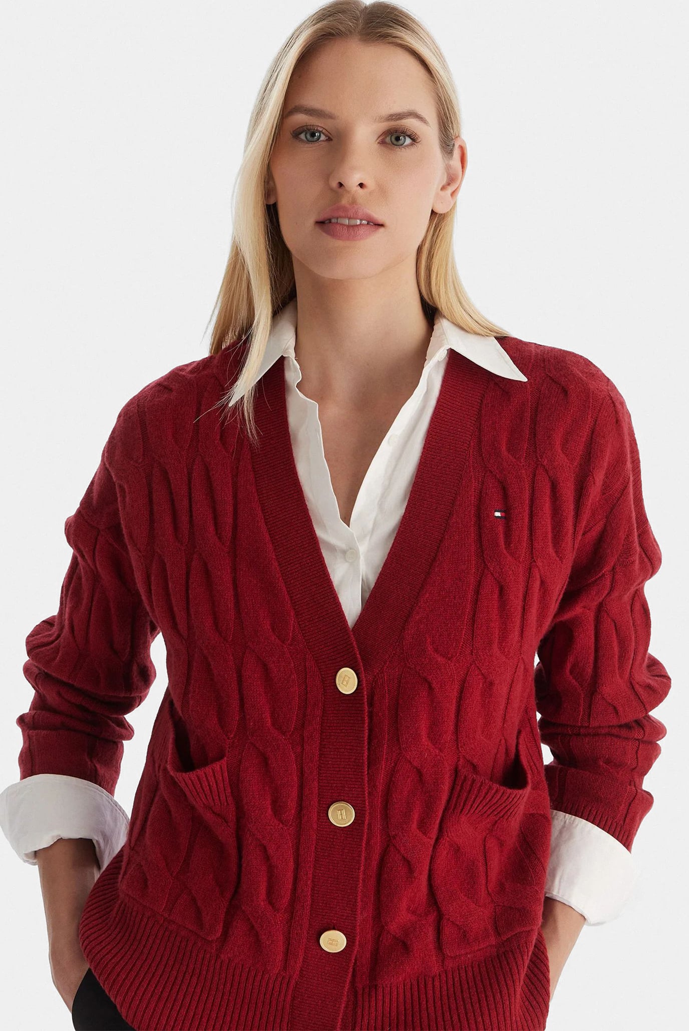 Кардиган SOFT WOOL CABLE V-NK LS CARDI 4