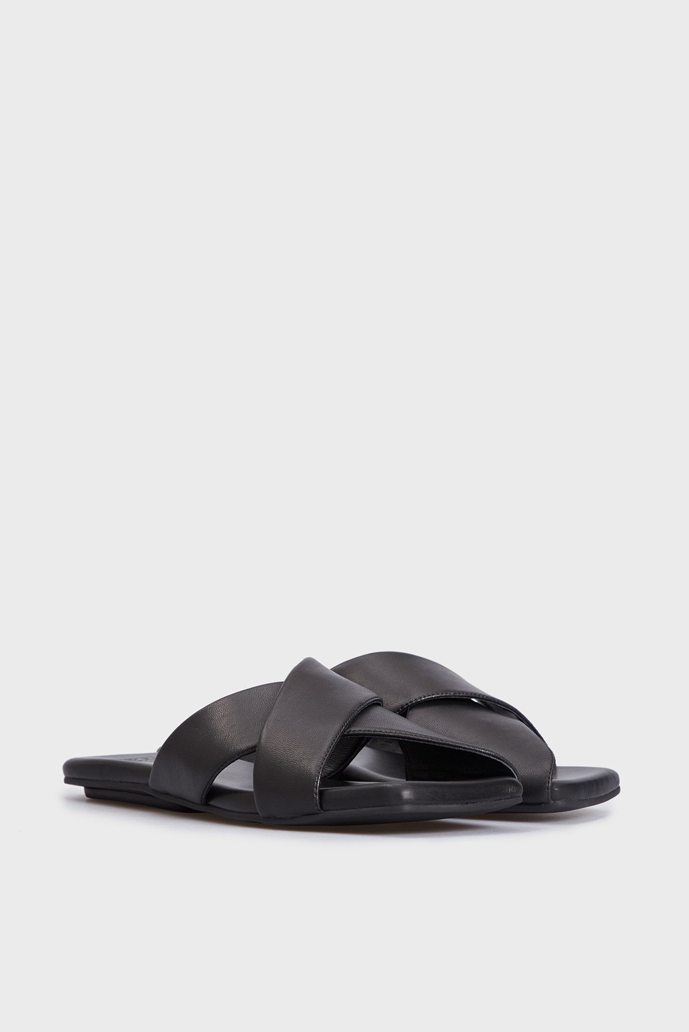 Женские черные кожаные слайдеры Aileen 3