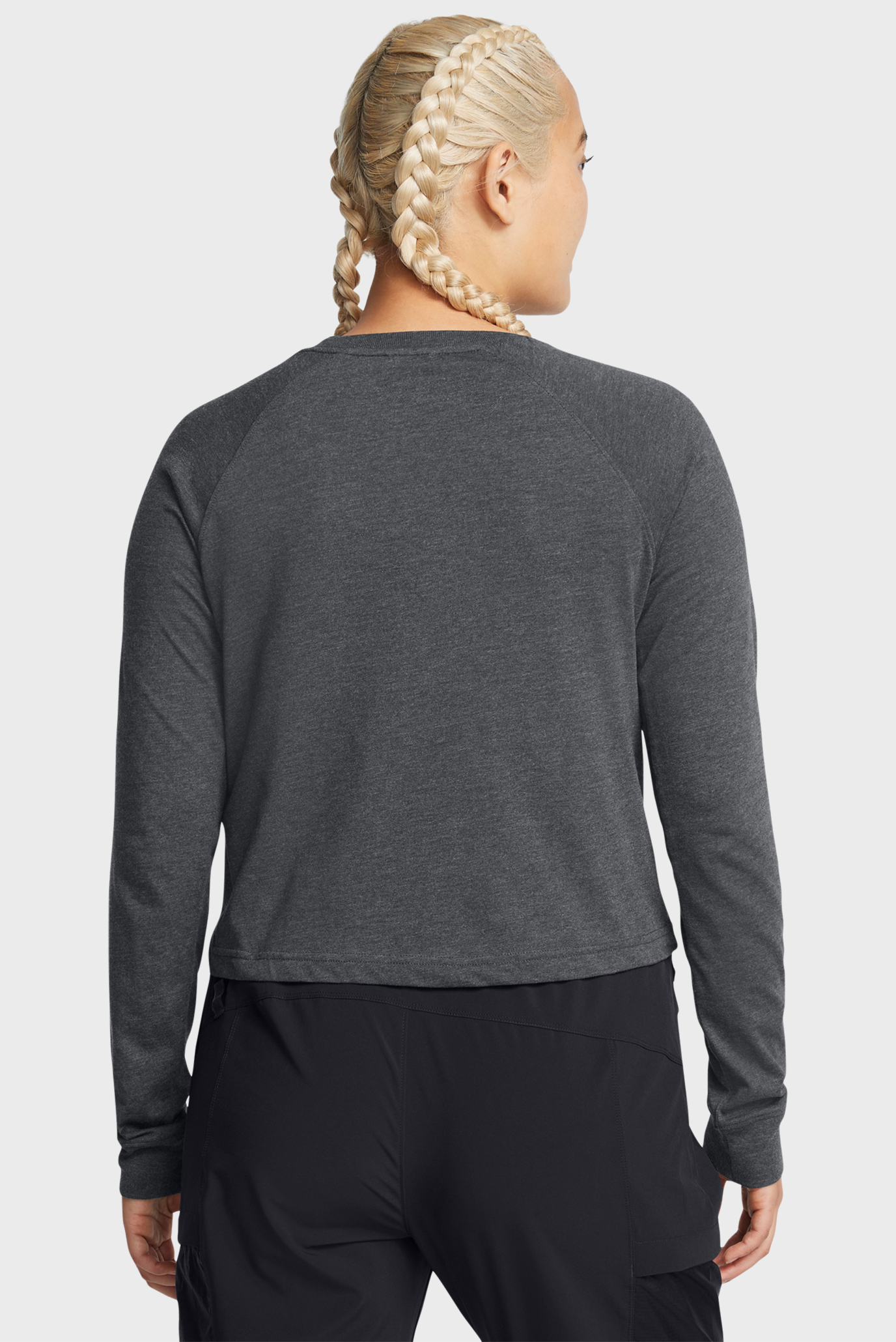 Женский серый лонгслив UA Trail Run 2