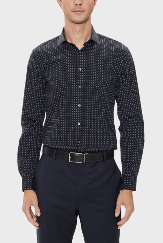 Рубашка POPLIN MICRO PRINT SLIM SHIRT