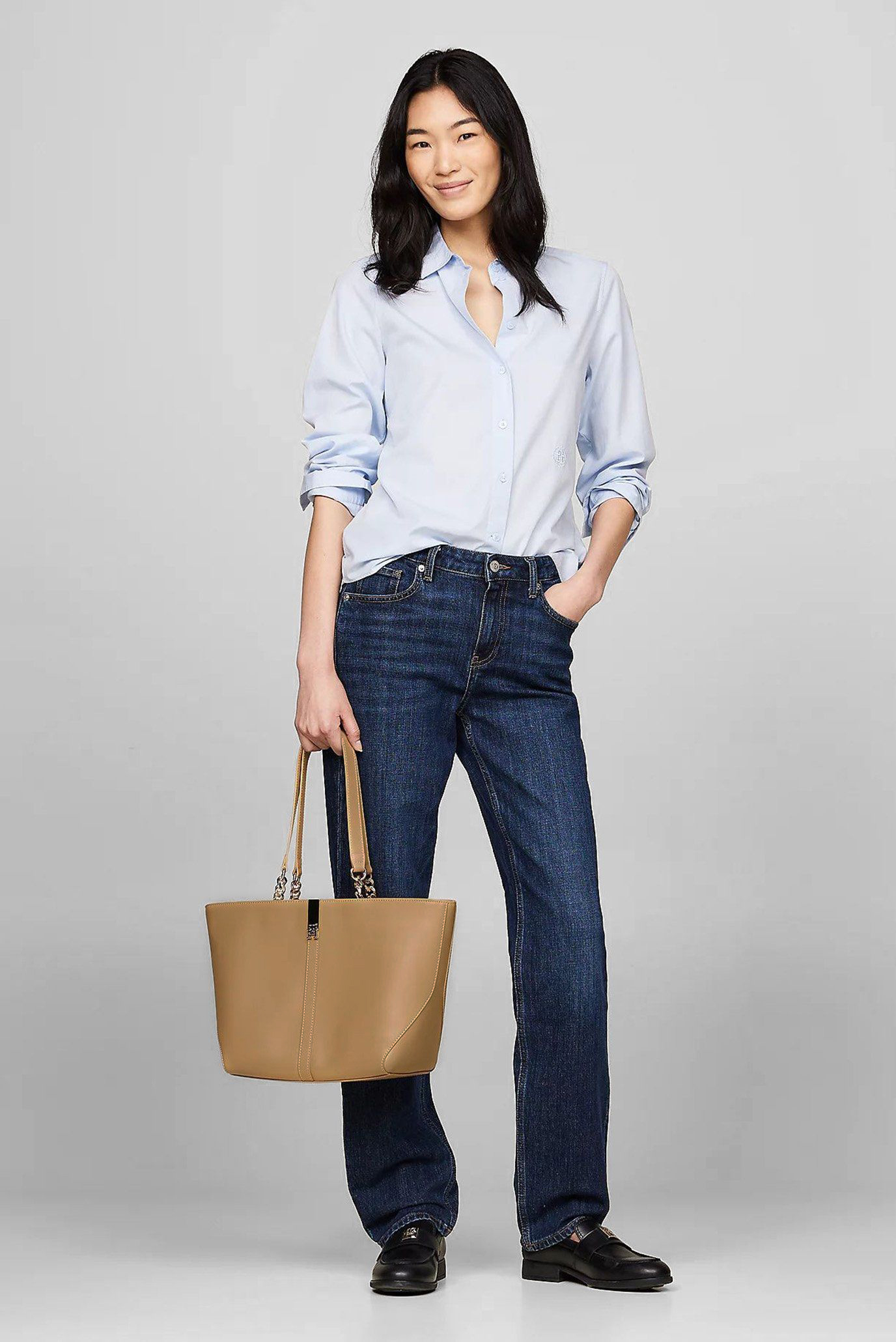 Женская бежевая сумка TH HERITAGE TOTE 2