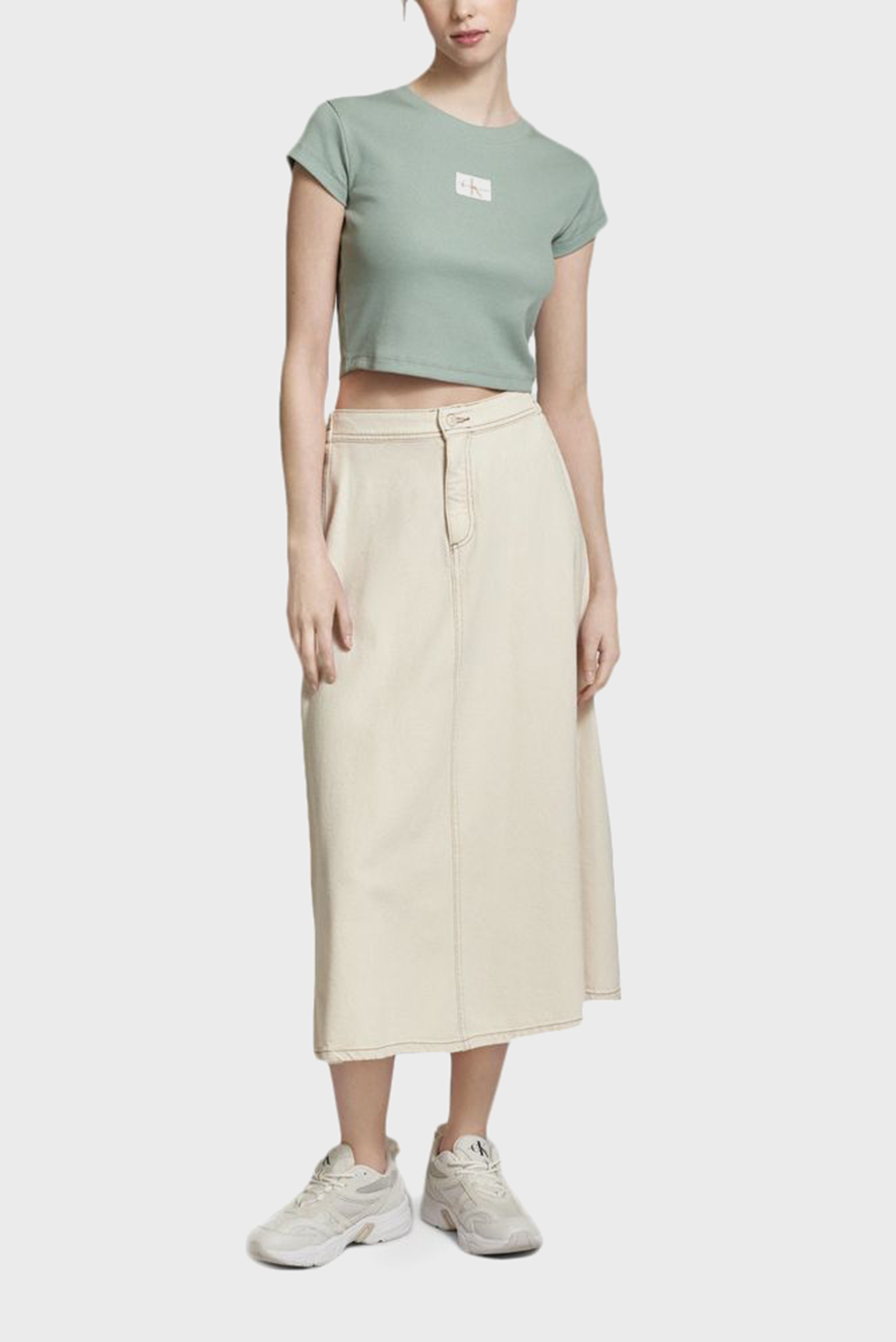 Футболка WOVEN LABEL RIB BABY TEECalvin Klein Jeans Футболка WOVEN LABEL RIB BABY TEE 4