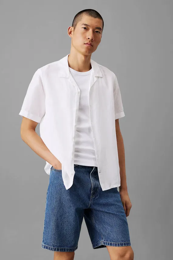 Рубашка с коротким рукавом LINEN COTTON CUBAN S S SHIRT Calvin Klein