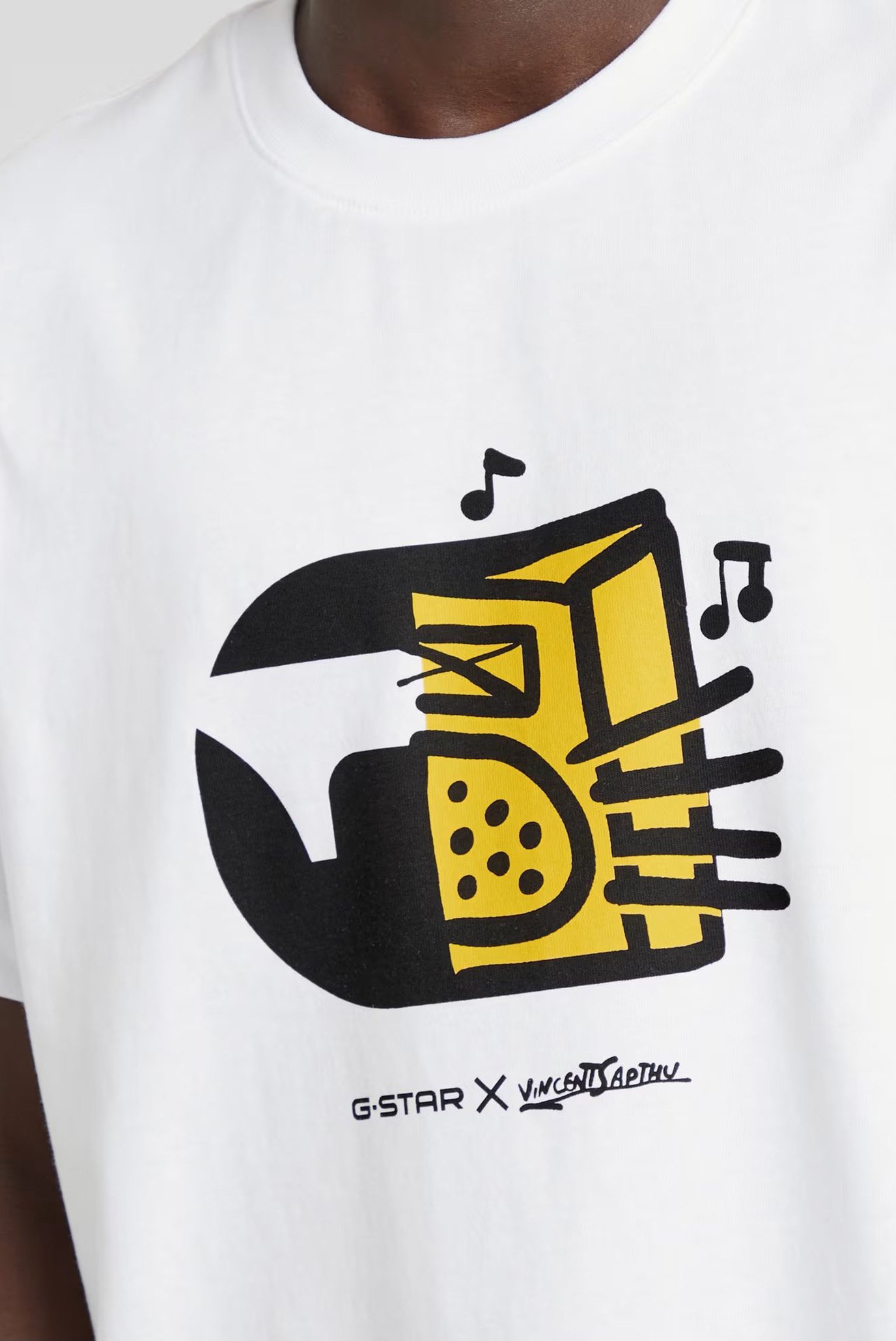 Мужская белая футболка Boombox cartoon loose r t 4