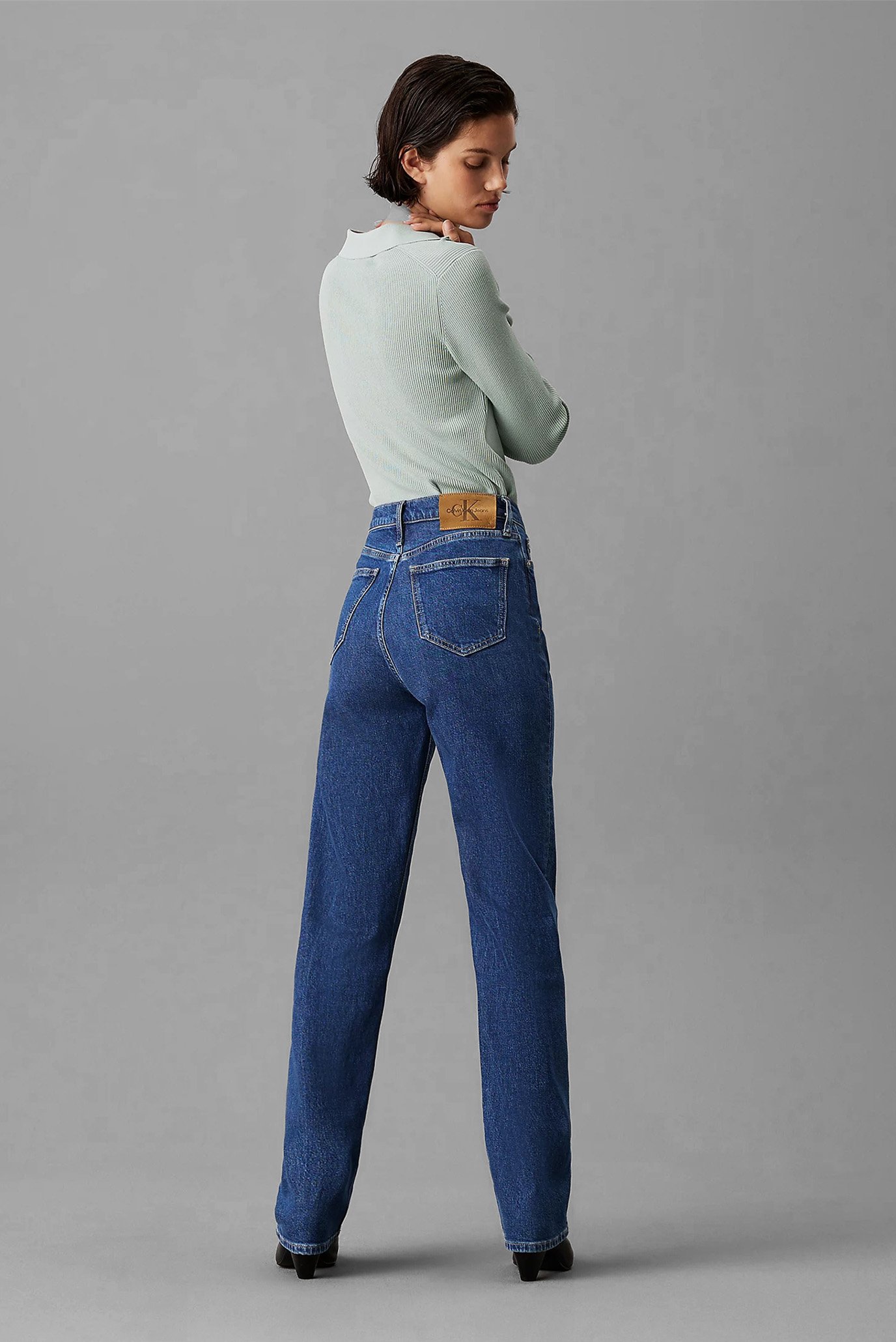 Женские темно-синие джинсы HIGH RISE STRAIGHT 3