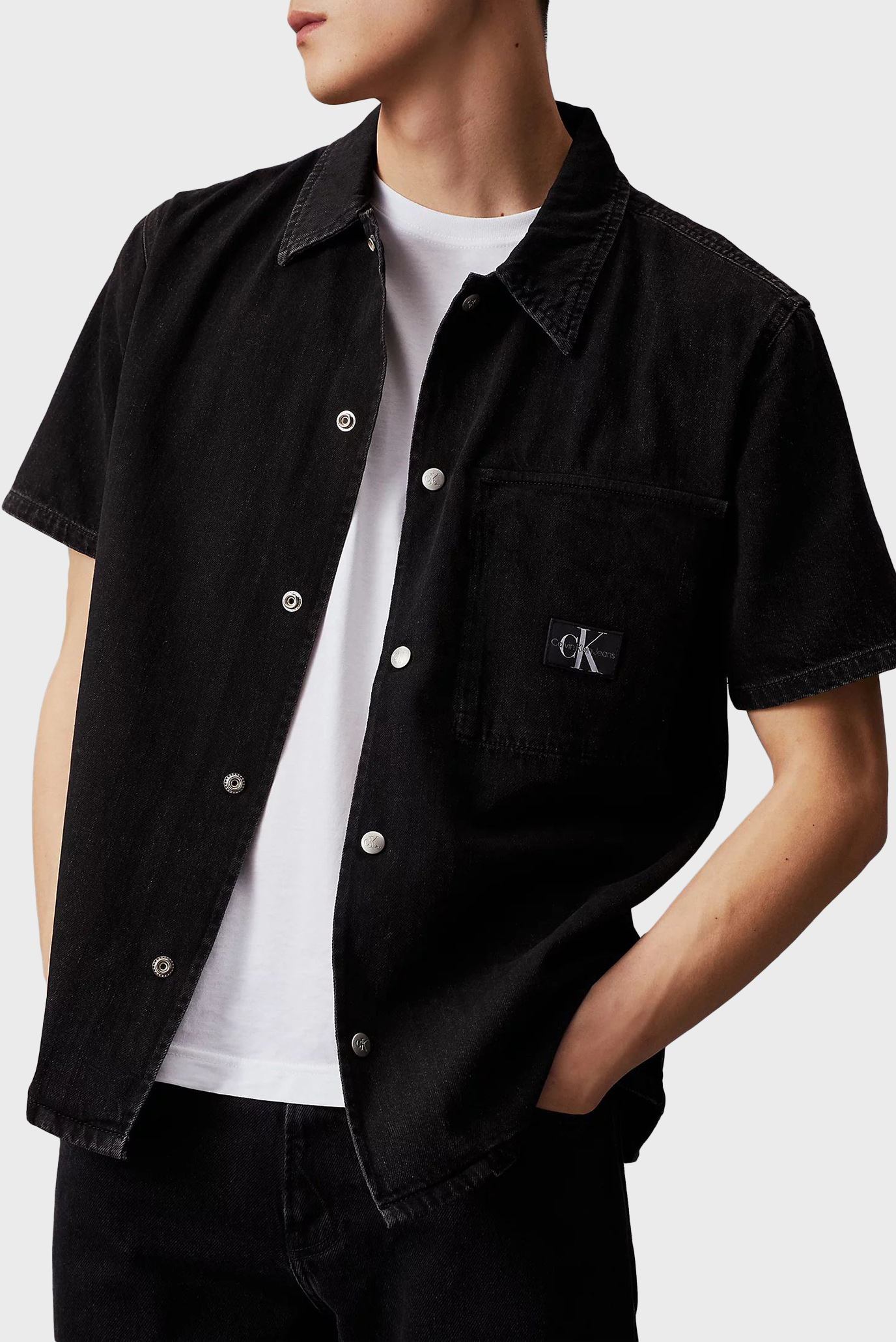 Мужская черная джинсовая рубашка CAMP DENIM SHIRT 4