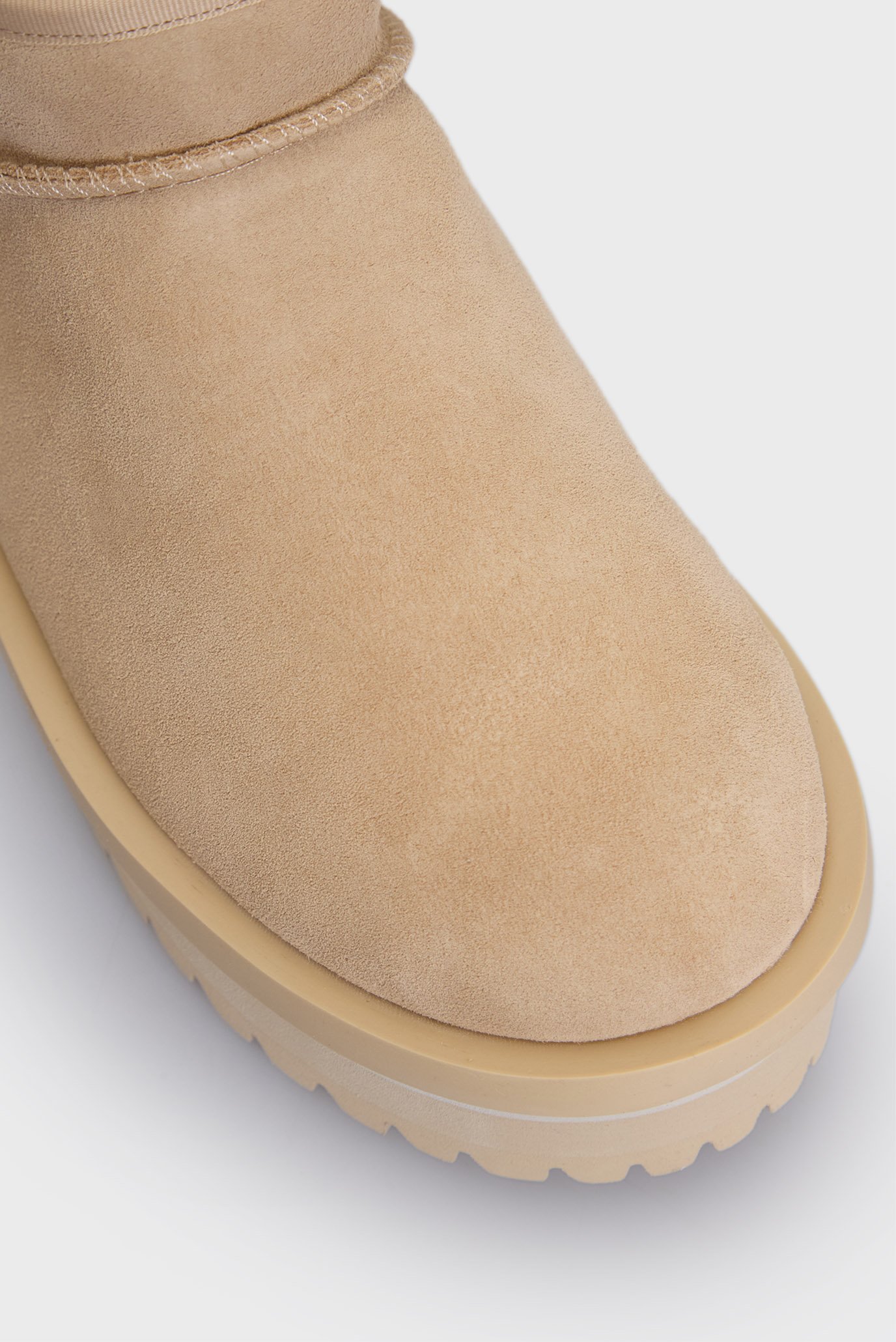 Женские бежевые замшевые угги TJW SUEDE FLATFORM  BOOT 4