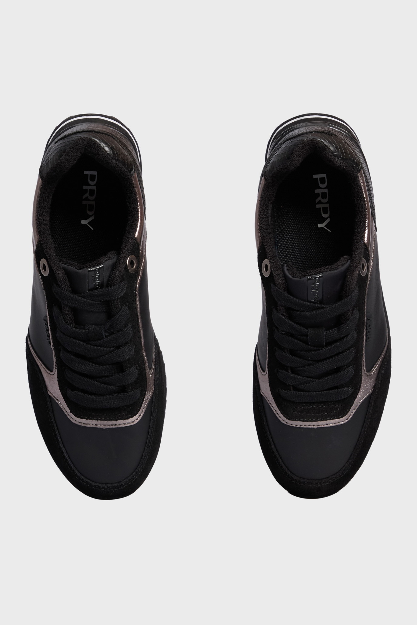 Женские черные кожаные кроссовки Karol 4