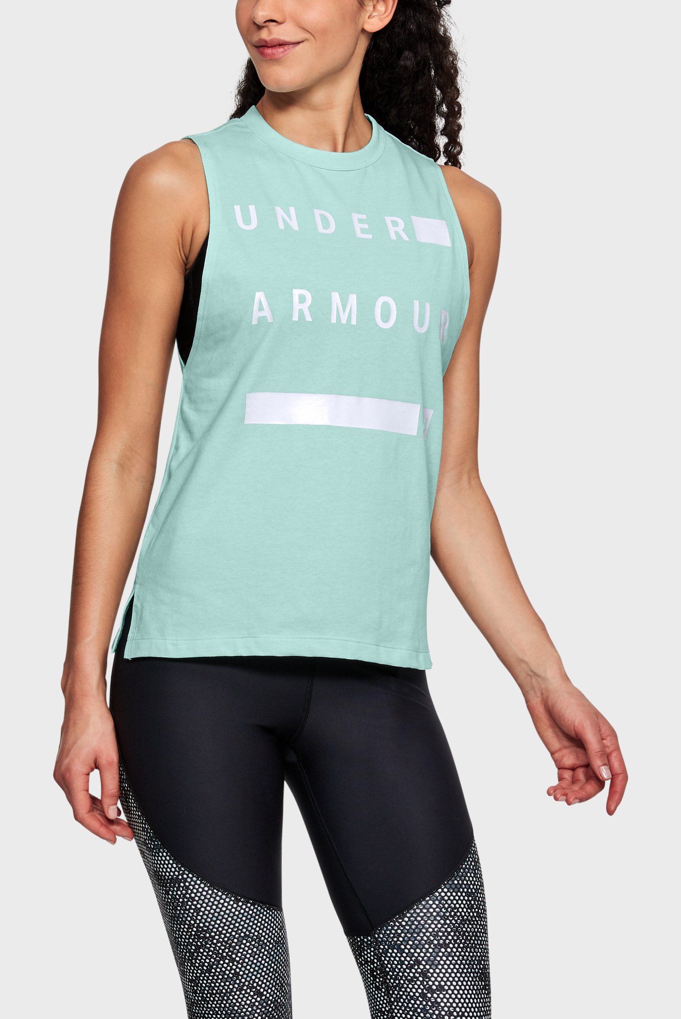 Женский мятный топ Graphic Muscle Tank Linear Wordmark 1