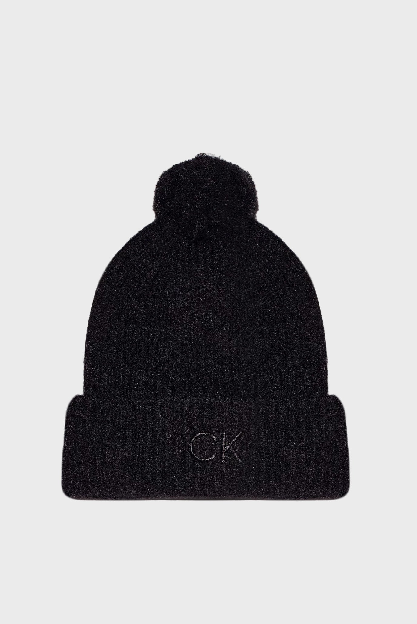 Шапка/CK EMBROIDERY AIRY POMPOM BEANIE 1