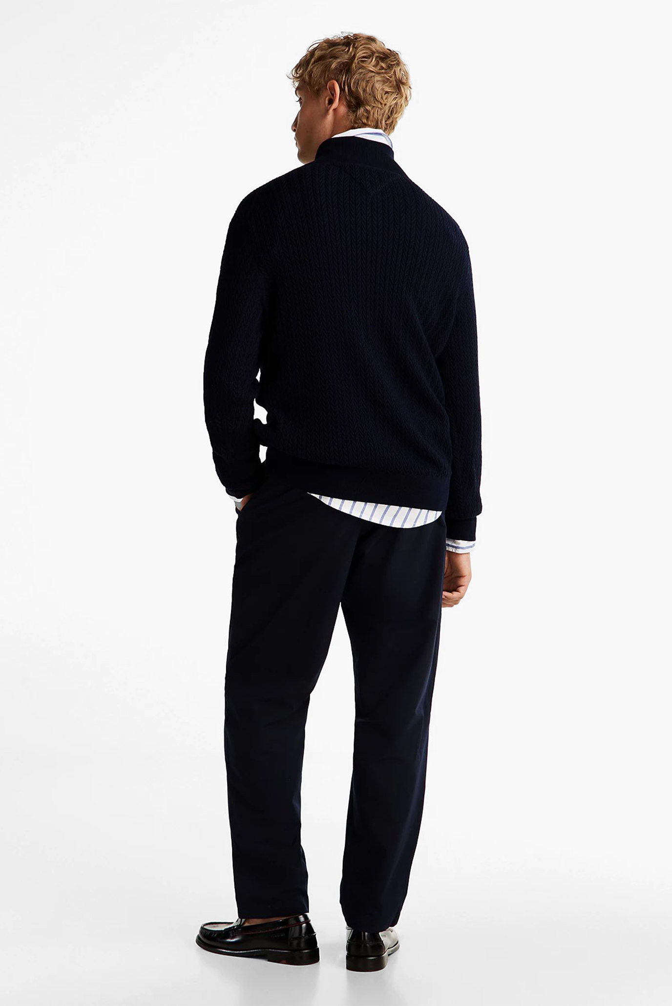 Свитер HERRINGBONE STRUCTURE ZIP MOCK 3