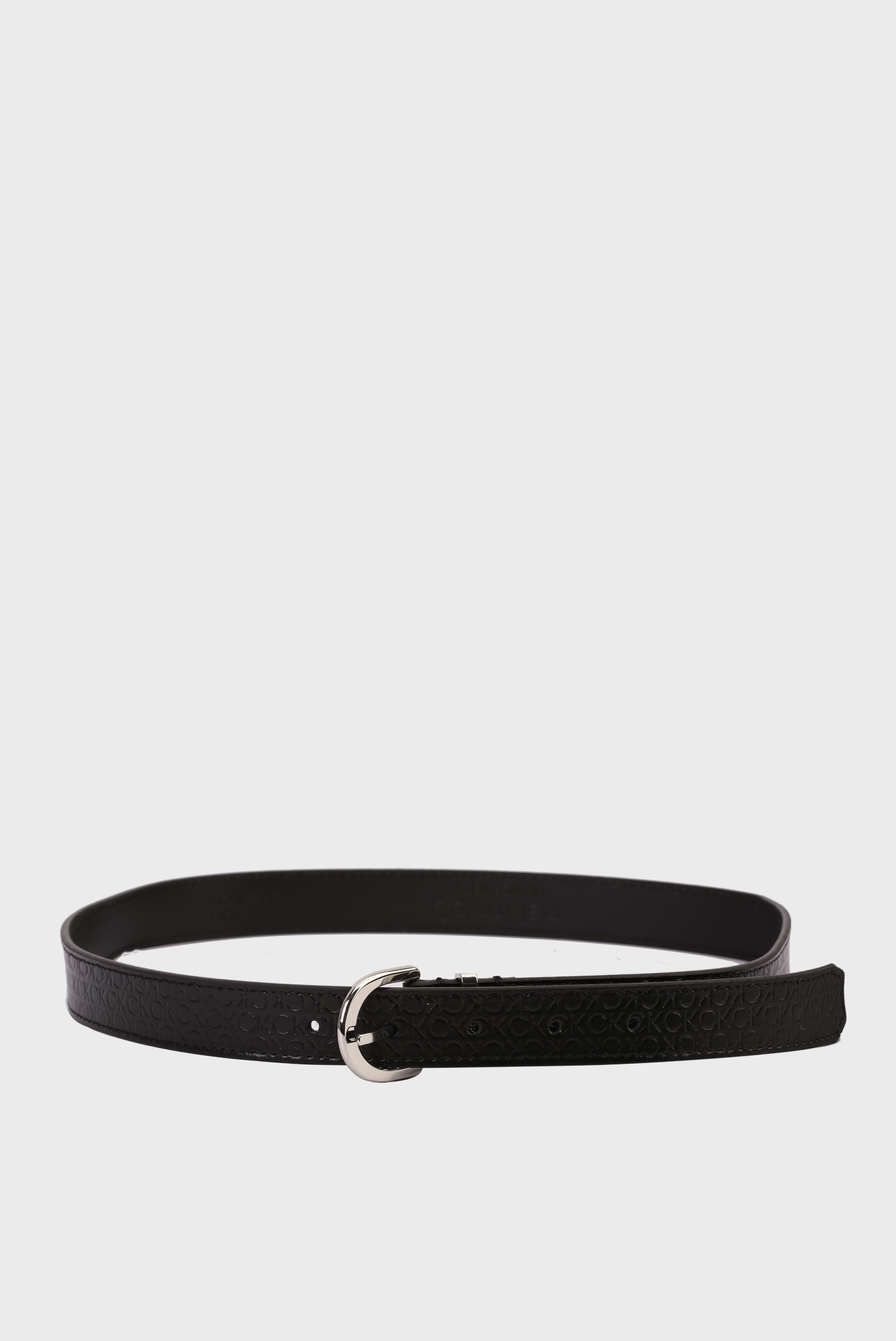 Женский черный кожаный ремень CK MUST RND BELT 25MM EMBOSSED 1