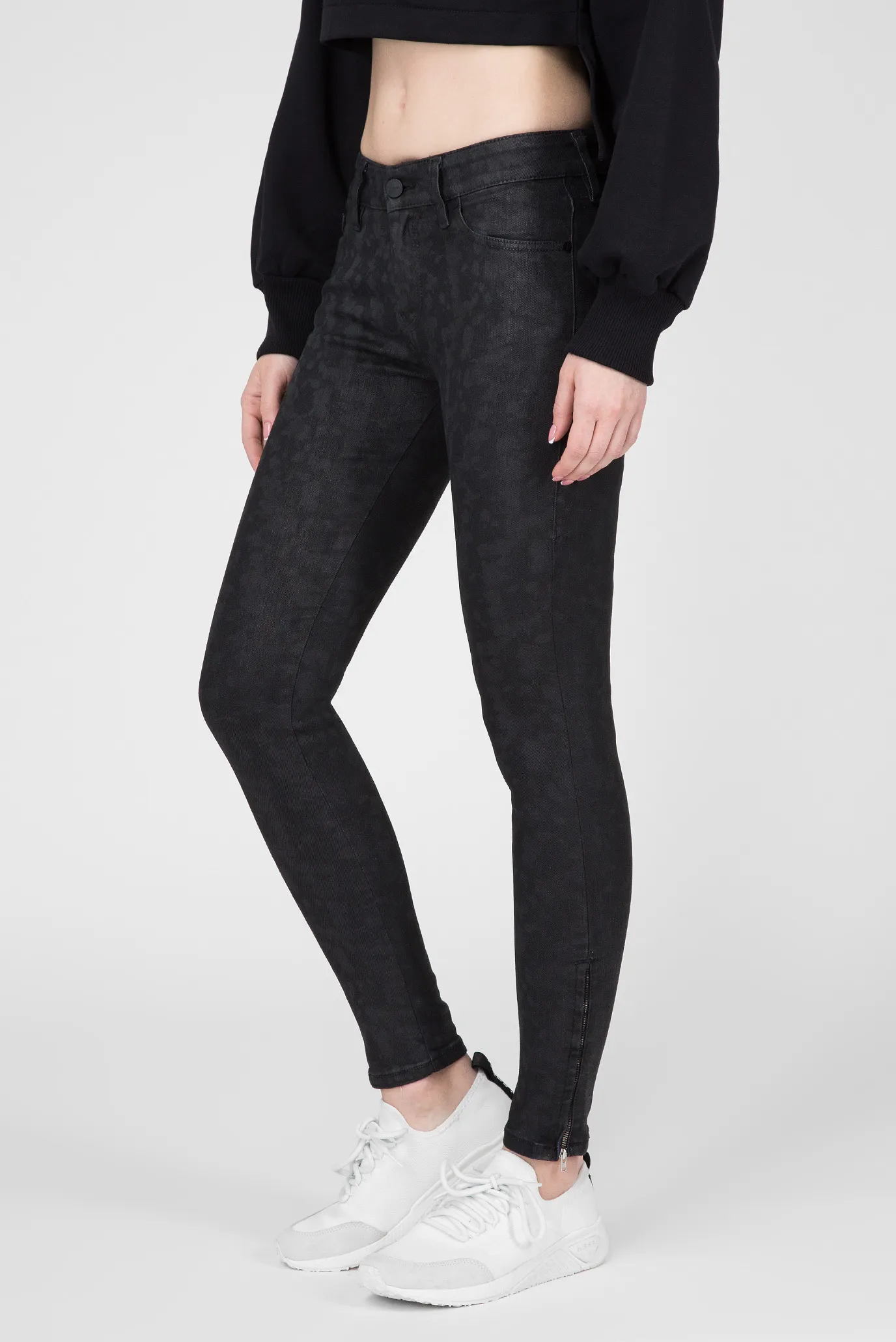 Женские черные джинсы SLANDY-ZIP 7