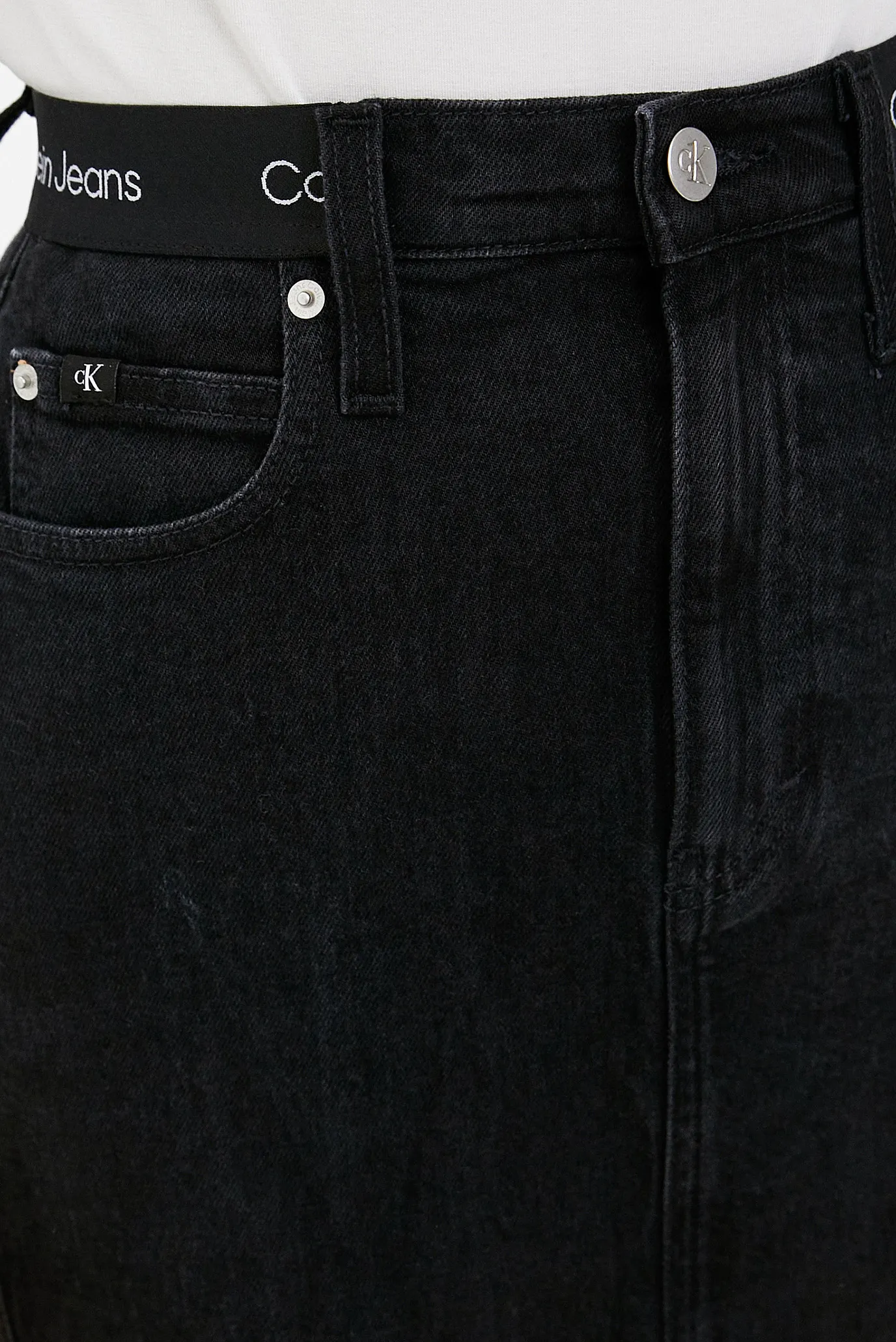 Женская черная джинсовая юбка 7