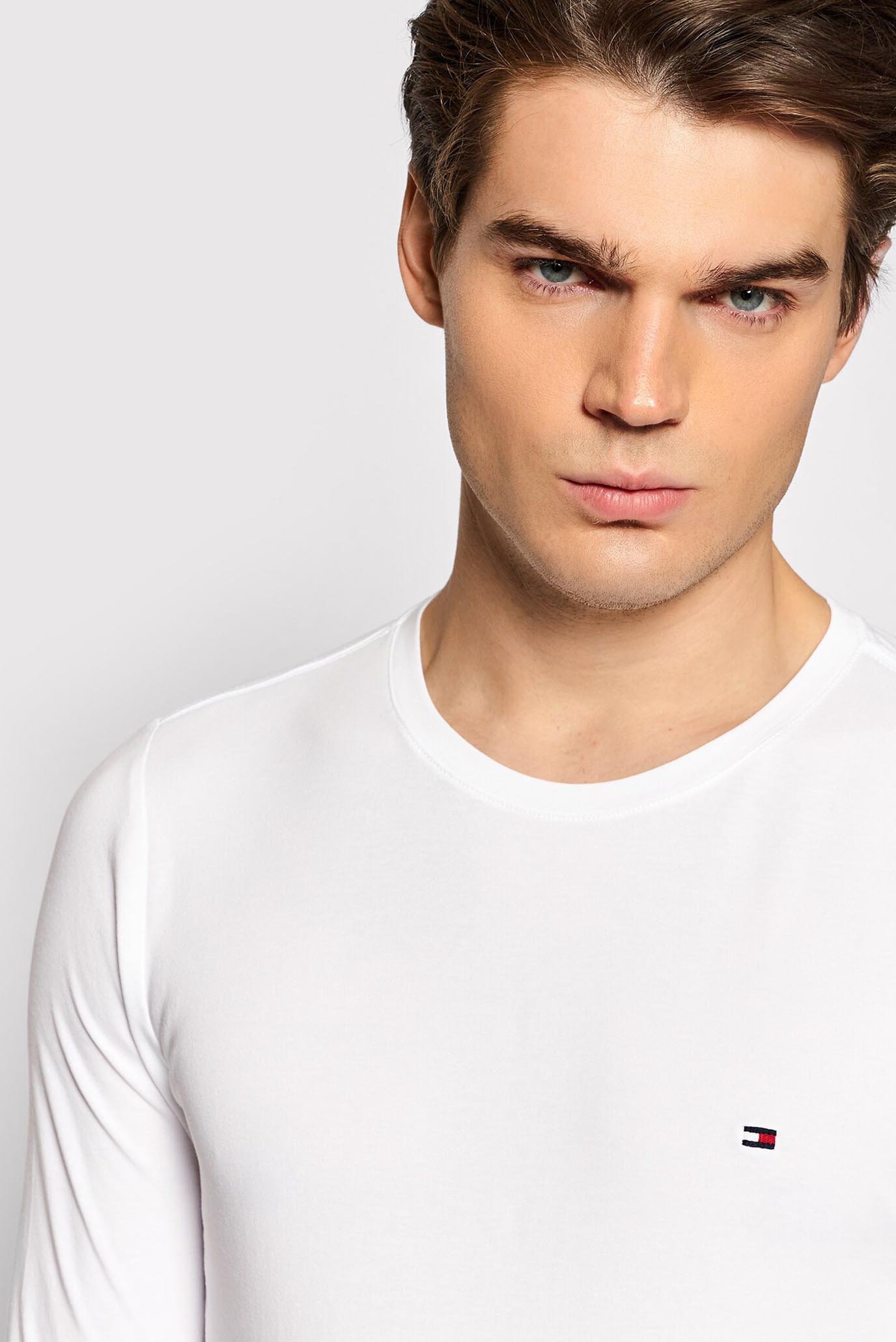 Мужской белый лонгслив STRETCH SLIM FIT LONG SLEEVE TEE 4