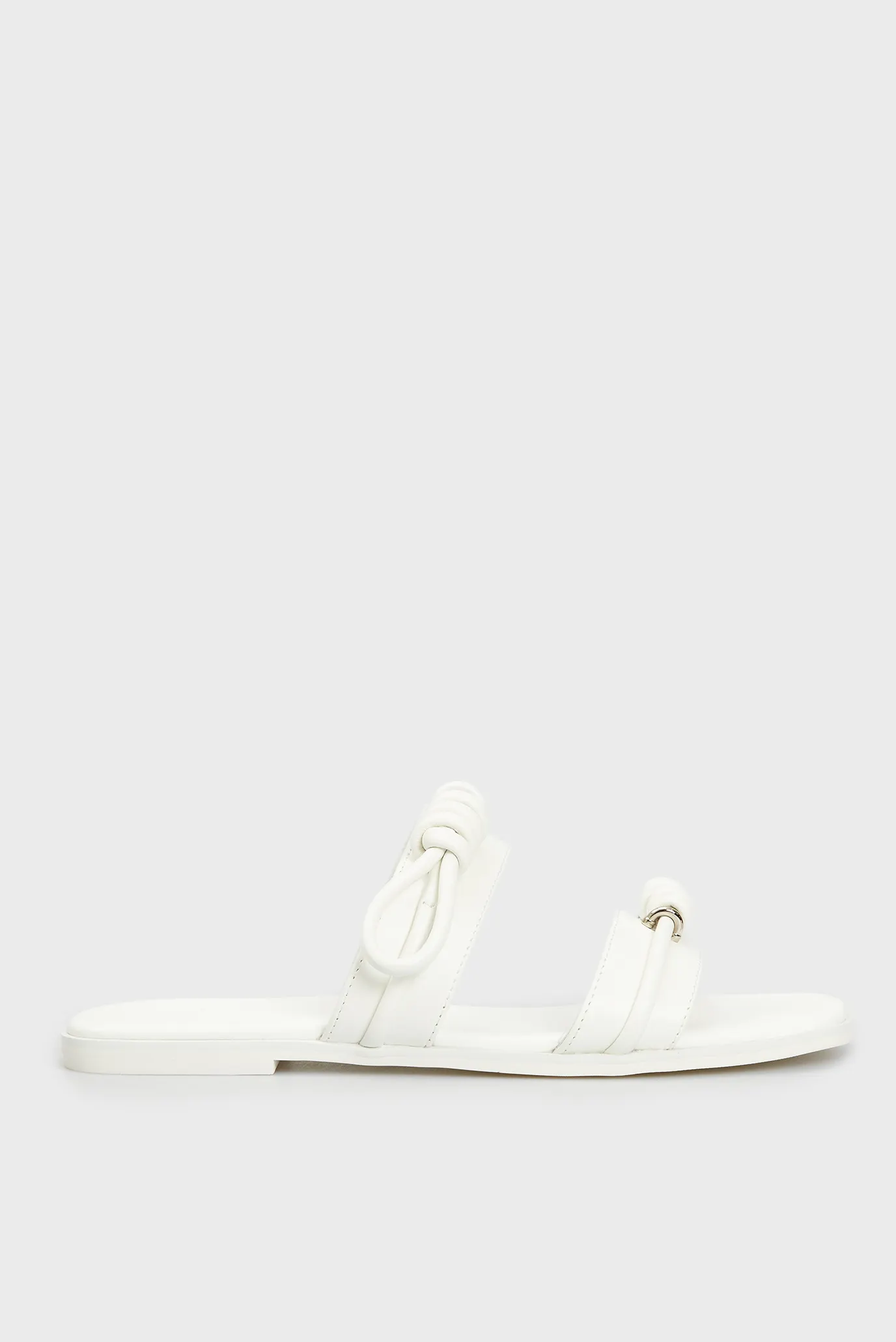 Женские белые кожаные слайдеры Luana 5