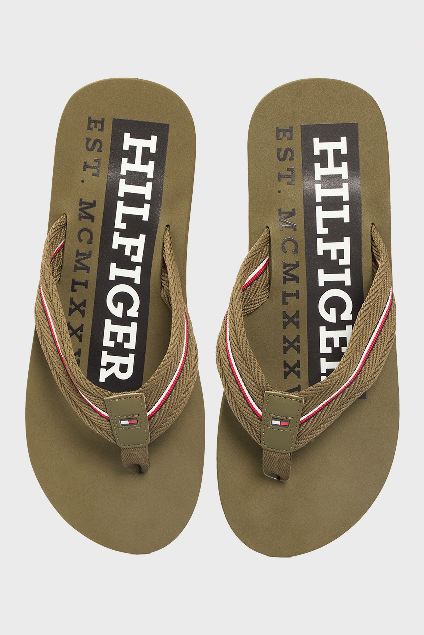 Мужские оливковые вьетнамки CORPORATE HILFIGER BEACH SANDAL 4