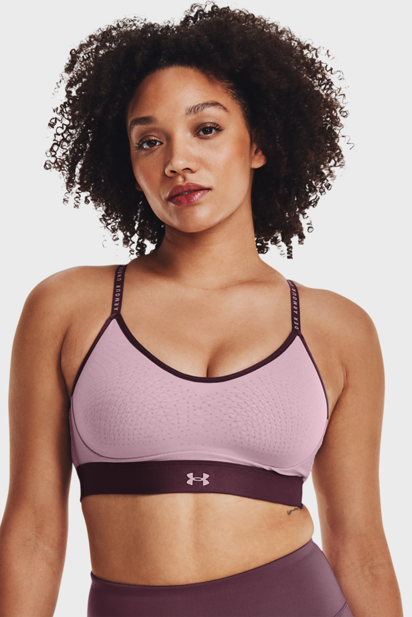 Женский розовый топ UA Infinity Low 5