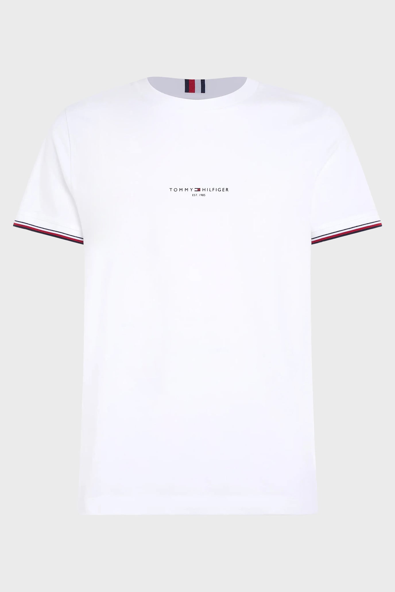 Мужская белая футболка TOMMY LOGO TIPPED TEE 12